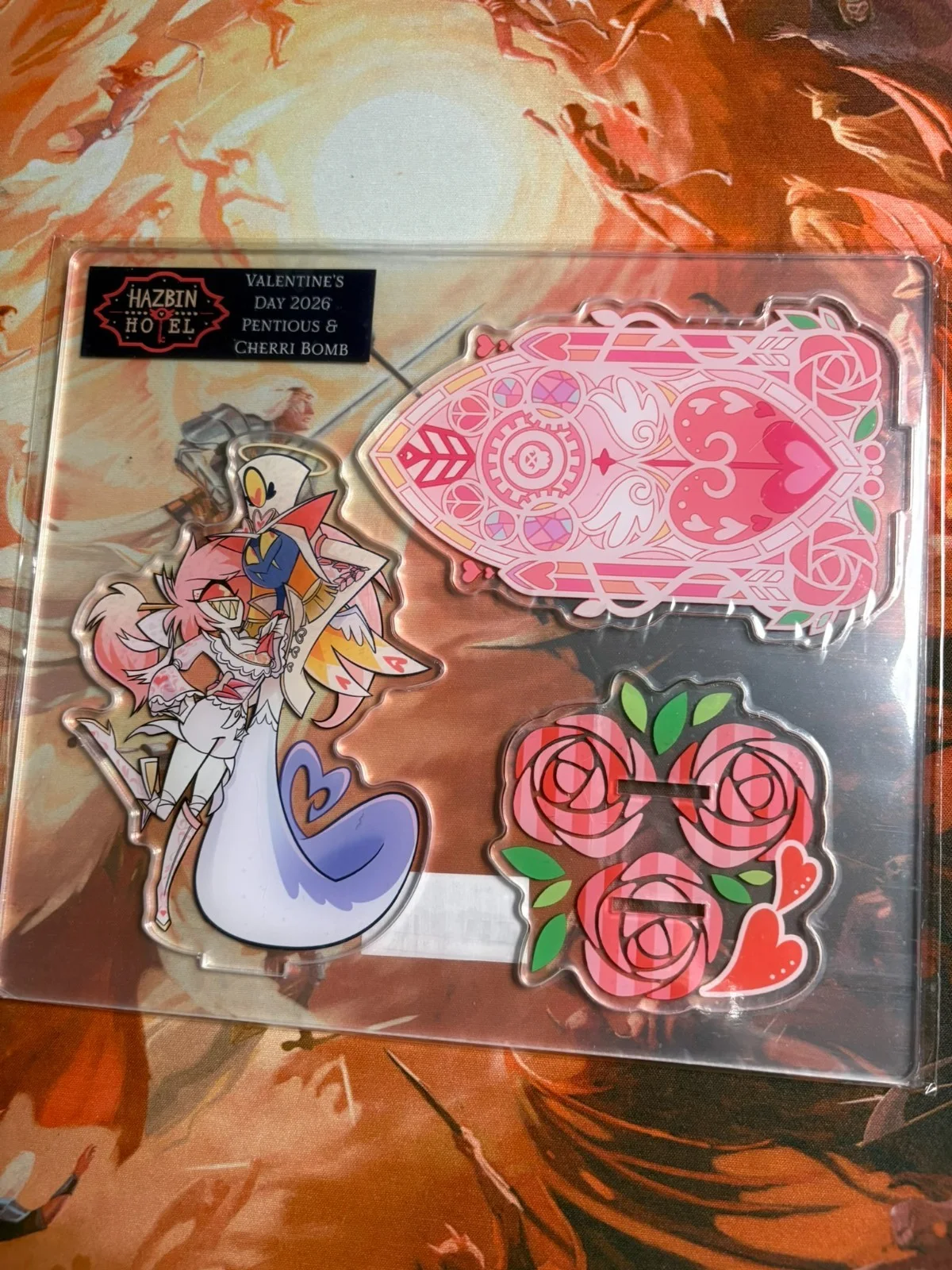 Hazbin Hotel 2026 Valentines Day Pentious & Cherri Bomb Acrylic Standee New, image 2