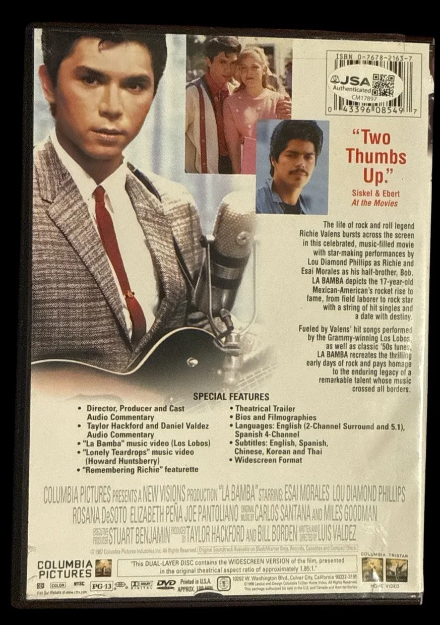 Lou Diamond Phillips — Lou Diamond Phillips Signed 1987 “LA BAMBA” DVD JSA (D) JD, image 4