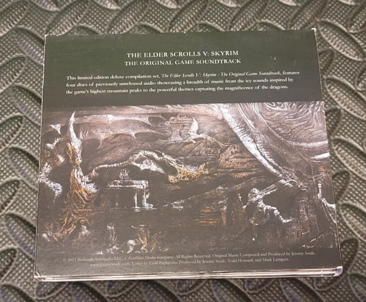 The Elder Scrolls V Skyrim Original Soundtrack 4 CD Set Signed by Jeremy Soule, image 3