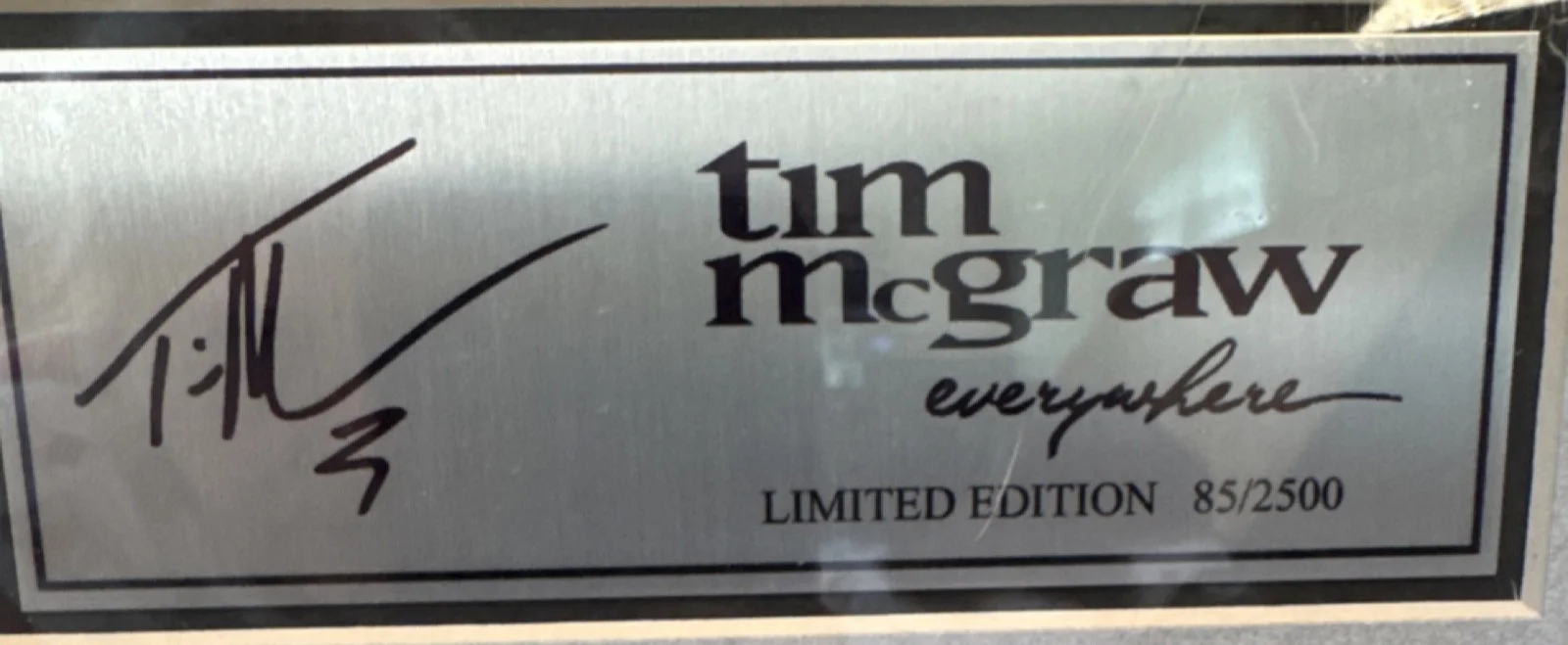 Tim McGraw Everywhere Limited Edition Signed Framed CD Display, image 2