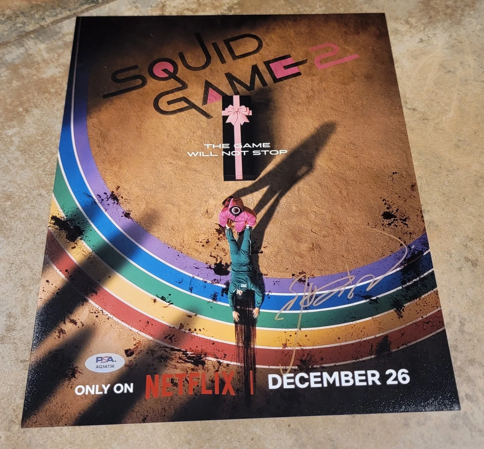 Lee Byung-hun — Lee Byung-hun signed 11x14 photo autograph PSA DNA Squid Game season 2 poster