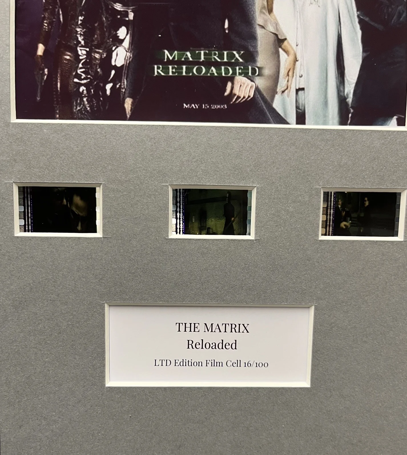 THE MATRIX. Reloaded. Keane Reeves. . 35mm Film Cell MOUNTED DISPLAY, изображение 3