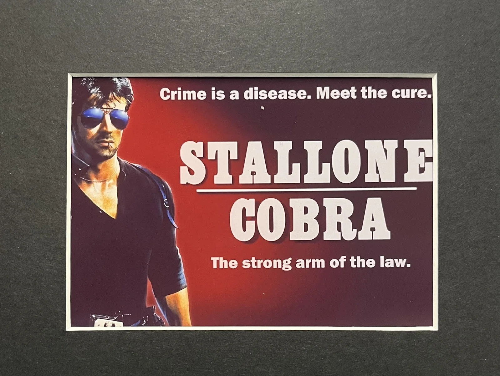 COBRA. Sylvester Stallone . . 35mm Film Cell MOUNTED DISPLAY, image 2