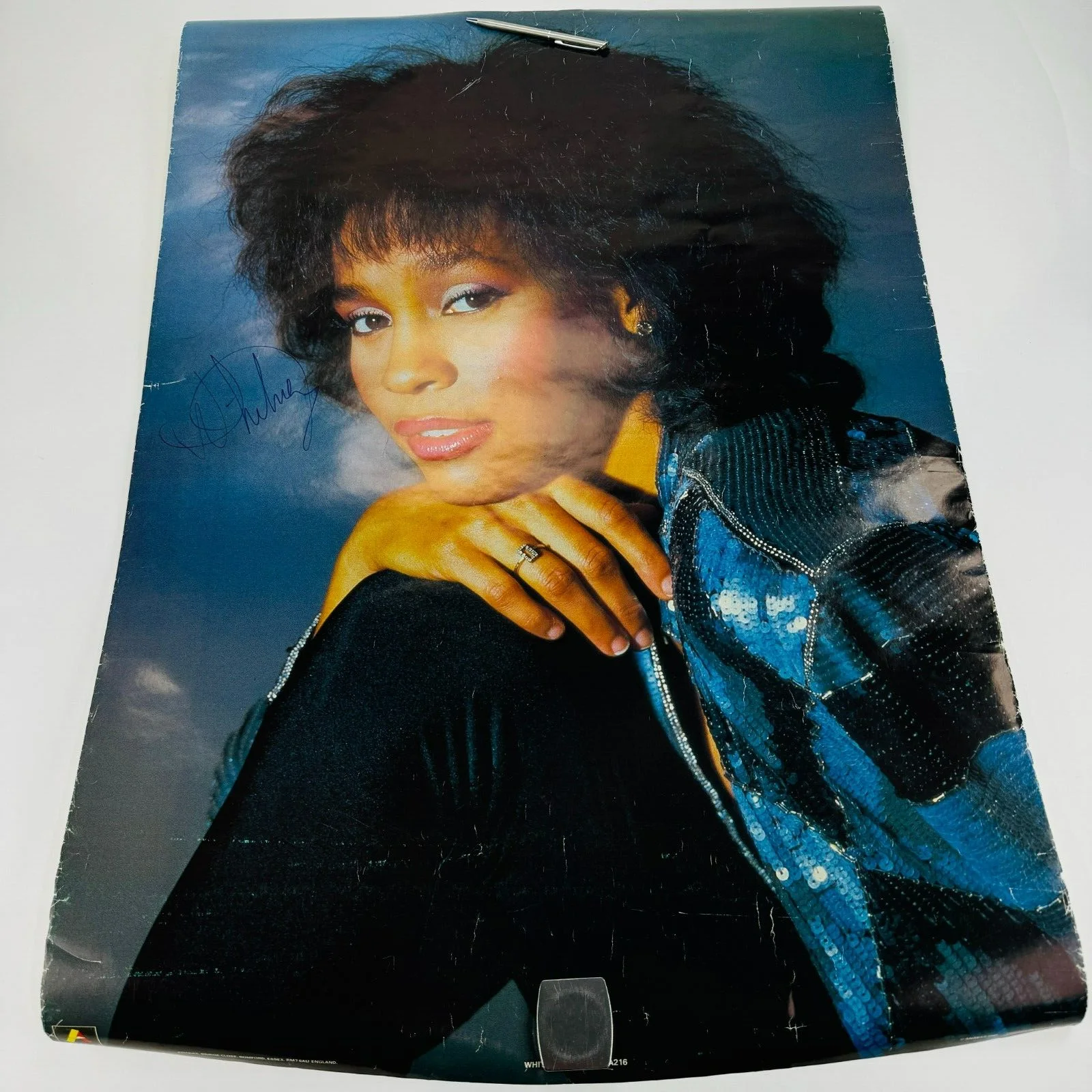 Whitney Houston Signed Autographed Vintage Poster (24x36) 1986 JSA COA Letter, image 3