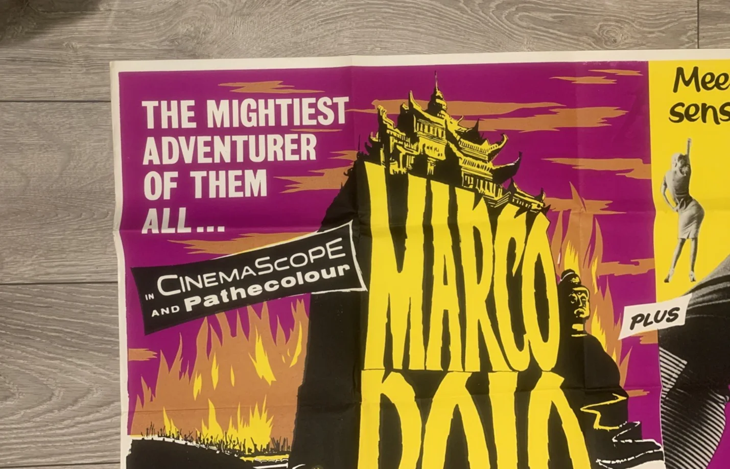 MARCO POLO/THE YOUNG AND THE COOL 1970s ORIGINAL DOUBLE BILL UK QUAD EXCELLENT, изображение 3