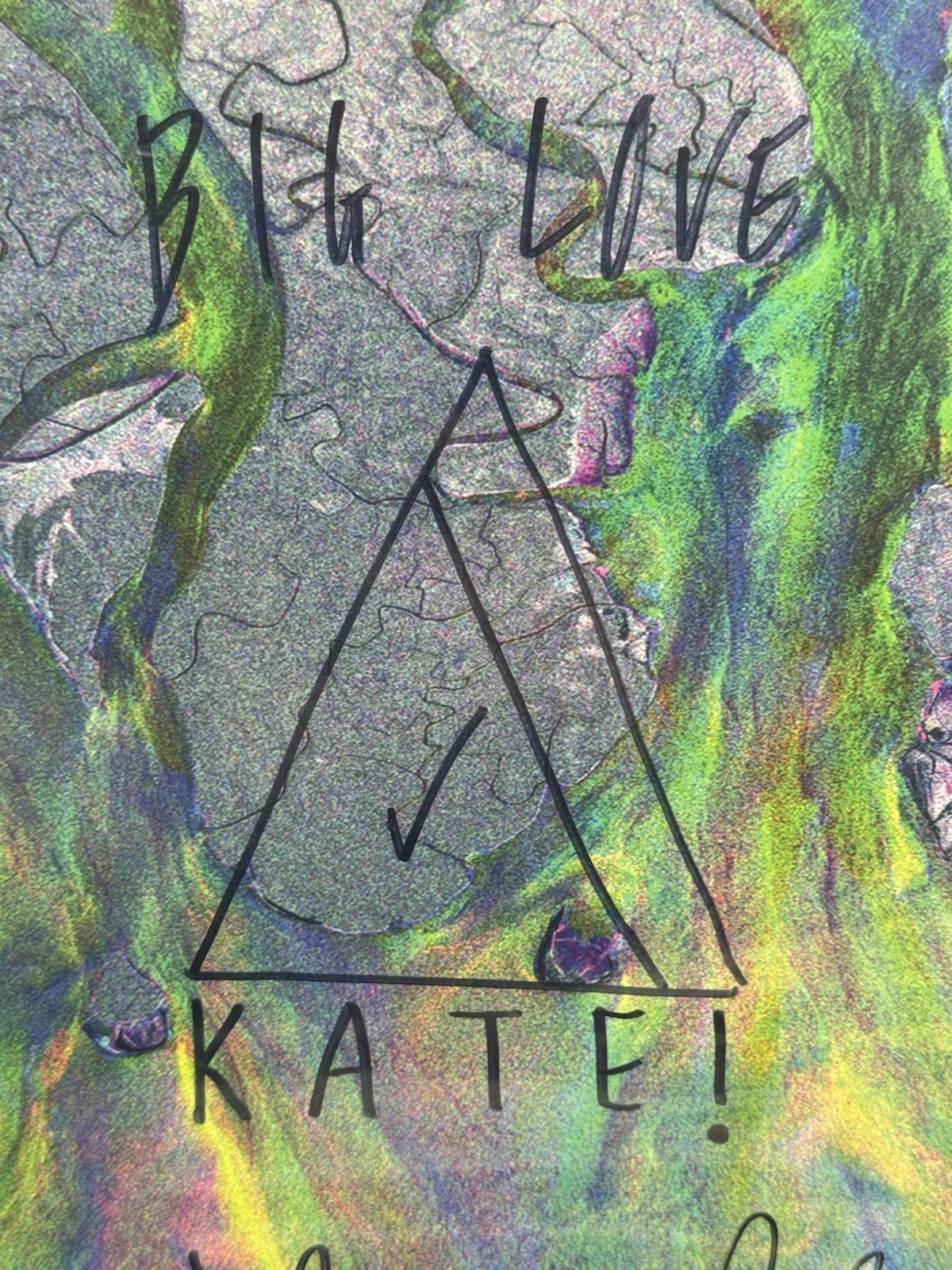 alt j An Awesome Wave Signed Vinyl Autographed Record Drawing TRIANGLE Rare NEW, image 2