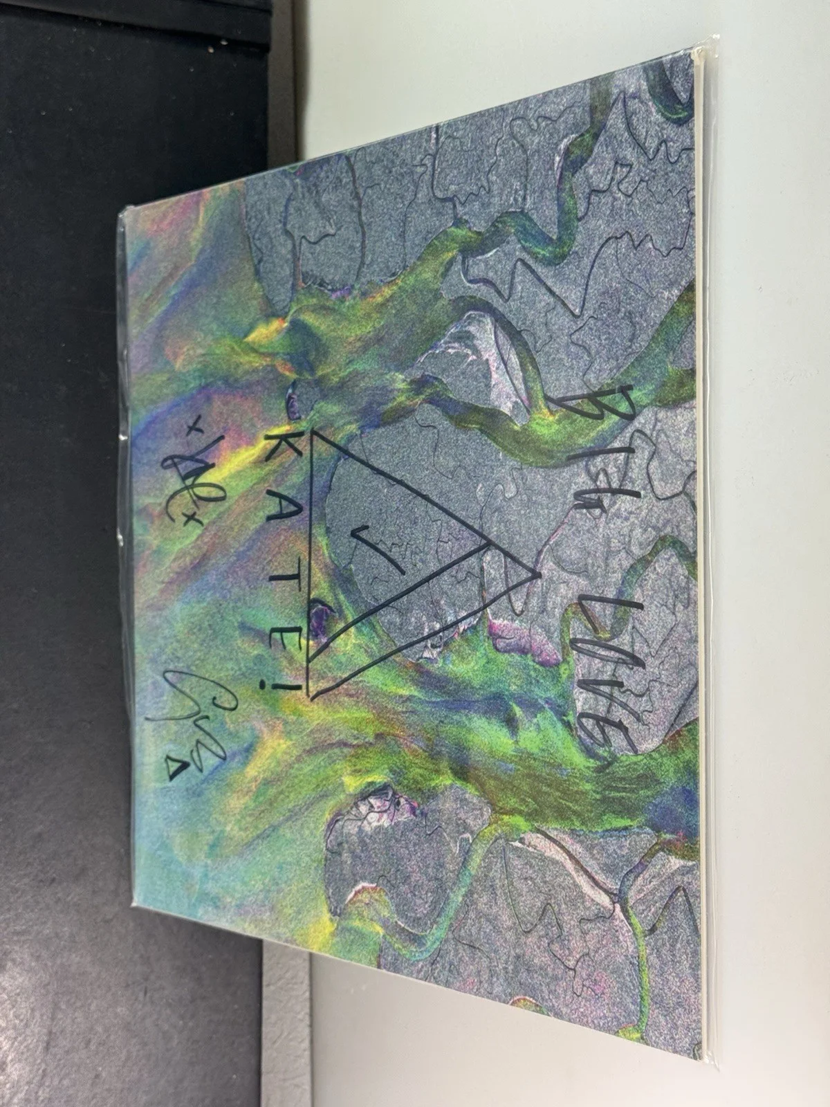 alt j An Awesome Wave Signed Vinyl Autographed Record Drawing TRIANGLE Rare NEW, image 5