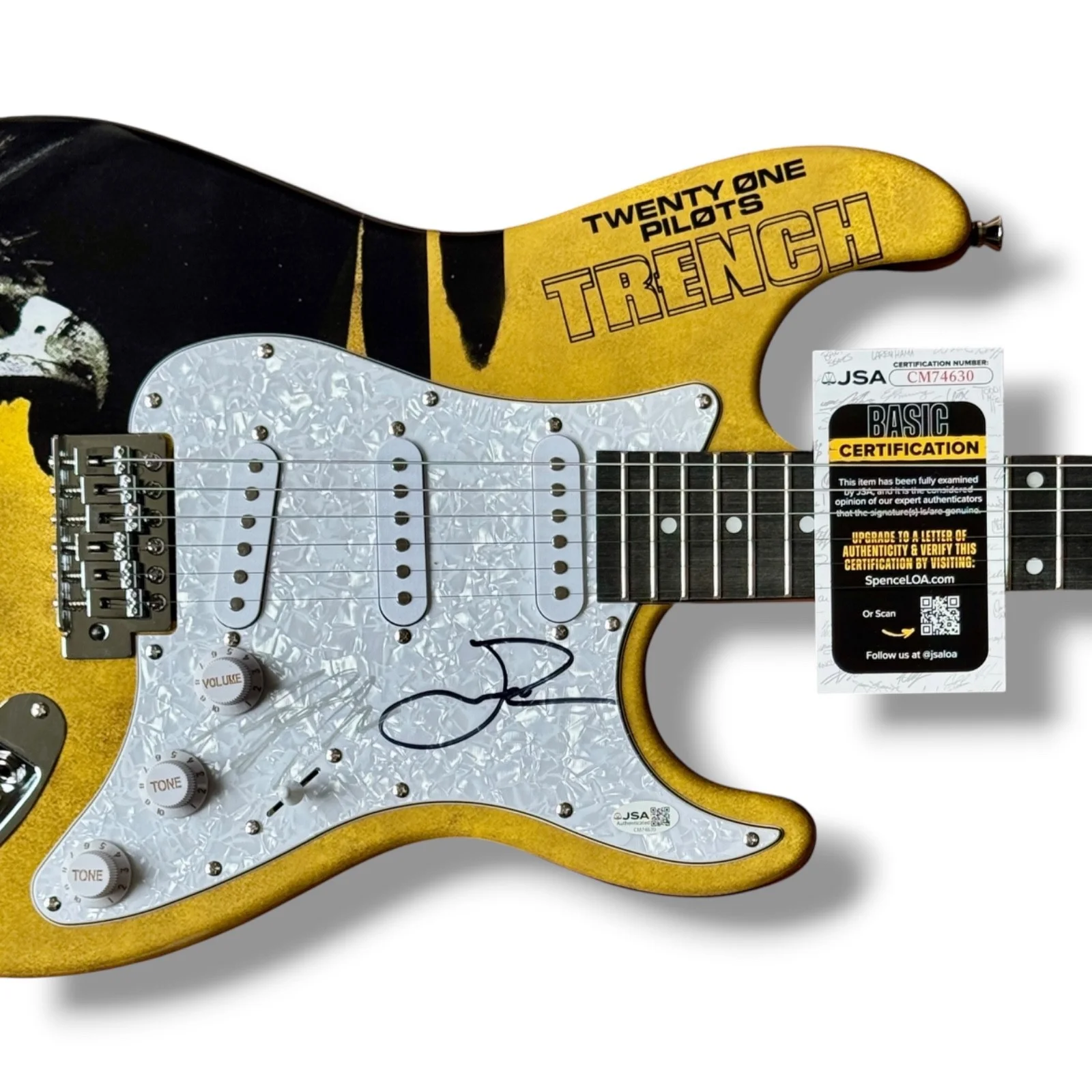 Twenty One Pilots Signed Guitar Custom JSA COA Tyler Joseph Josh Dun Trench, изображение 2