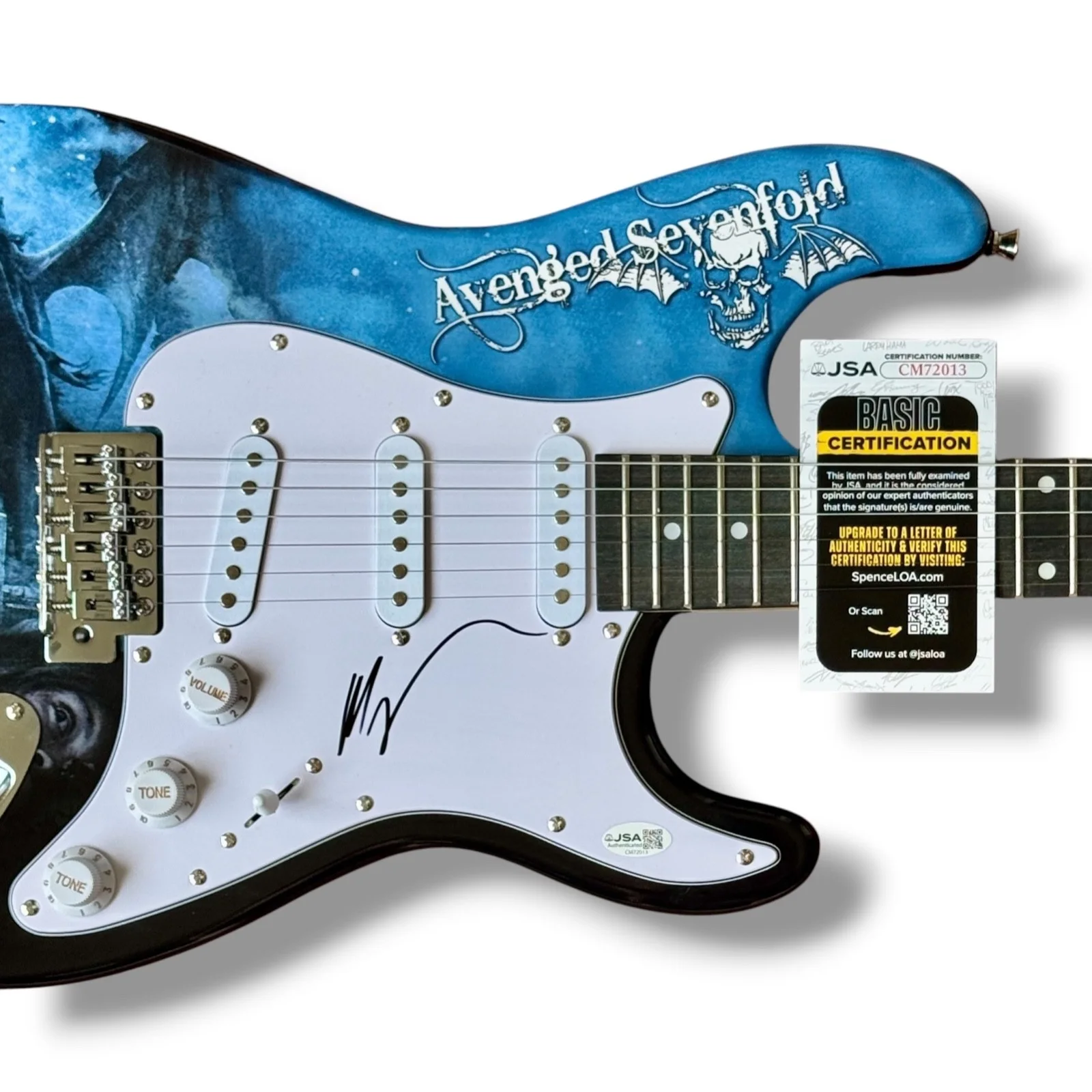 M Shadows Signed Guitar Custom Graphics JSA COA Avenged Sevenfold Nightmare, image 2