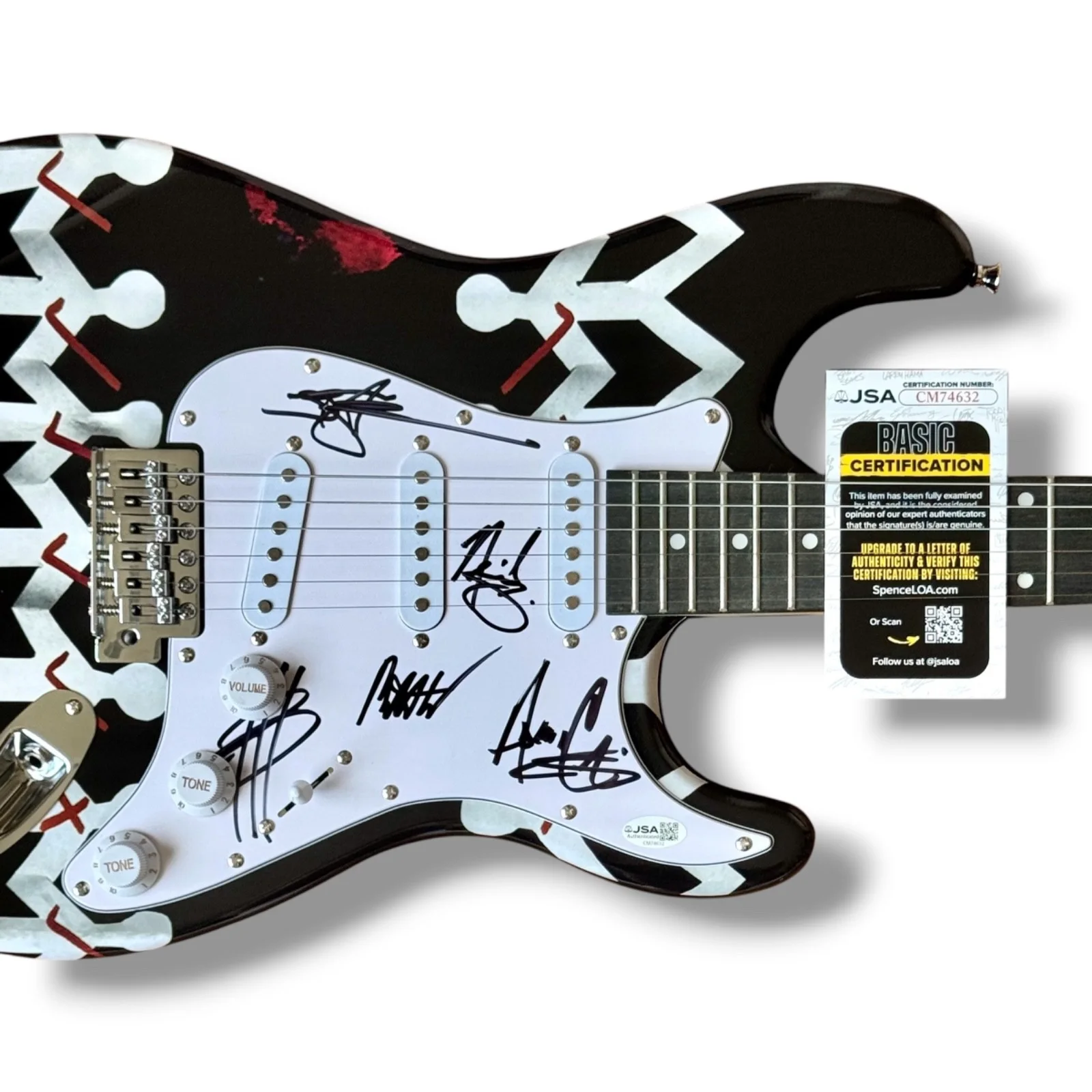 Three Days Grace Signed Guitar Custom JSA COA Adam Gontier Sanderson Stock Walst, image 2