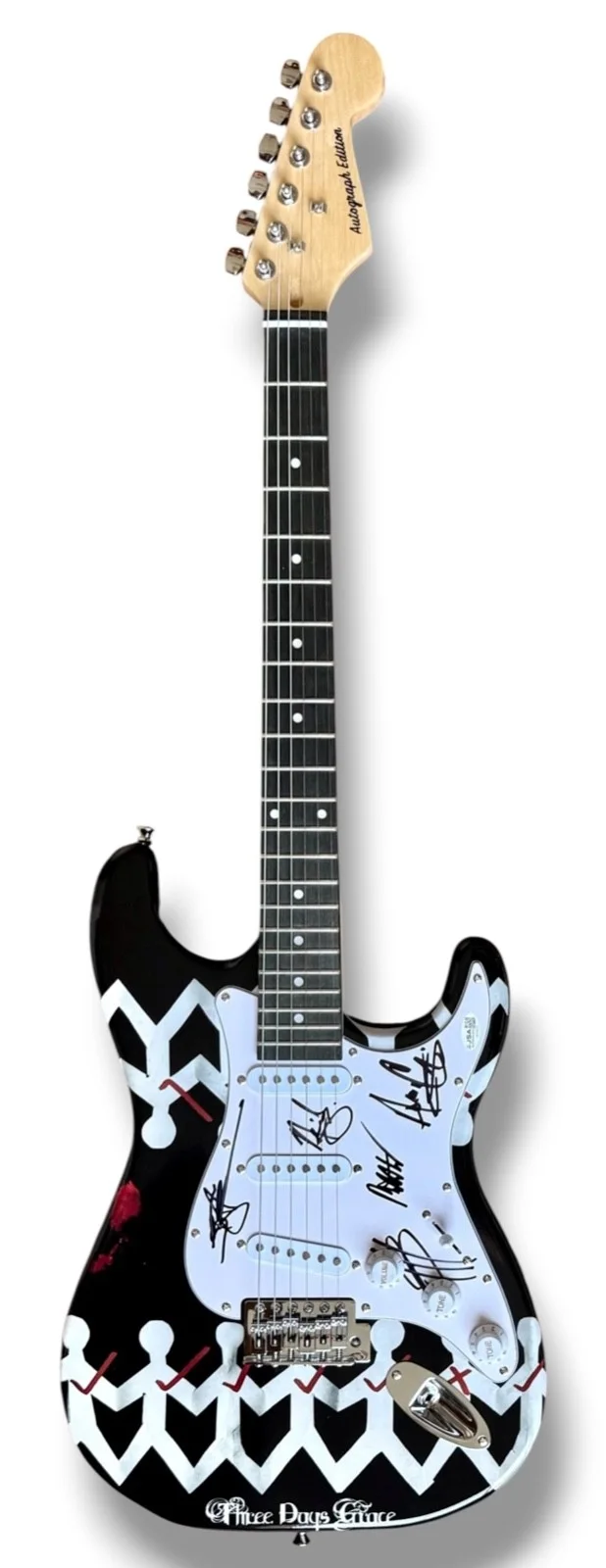 Three Days Grace Signed Guitar Custom JSA COA Adam Gontier Sanderson Stock Walst, image 3