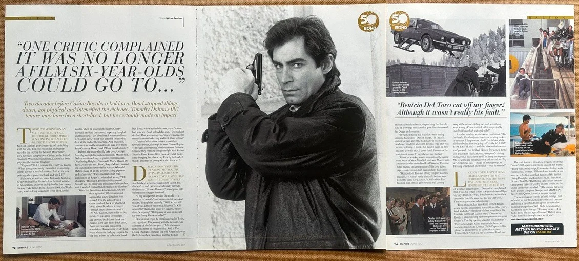 TIMOTHY DALTON - 2012 full page UK magazine poster JAMES BOND 007, изображение 2