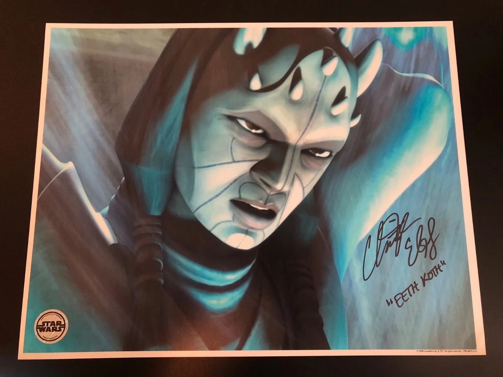 Chris Edgerly — Chris Edgerly Signed OPX 11x14 Star Wars The Clone Wars Jedi Eeth Koth Autograph