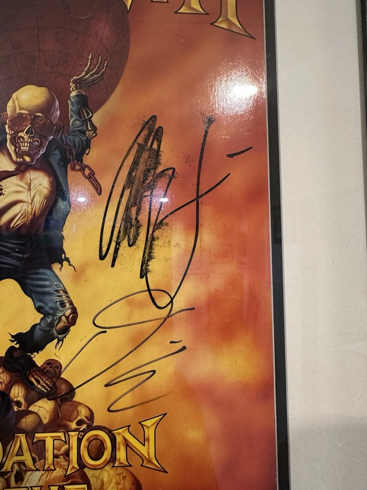 Megadeth Oxidation Of The Nations Tour Book Signed By Full Classic Lineup Framed, image 3