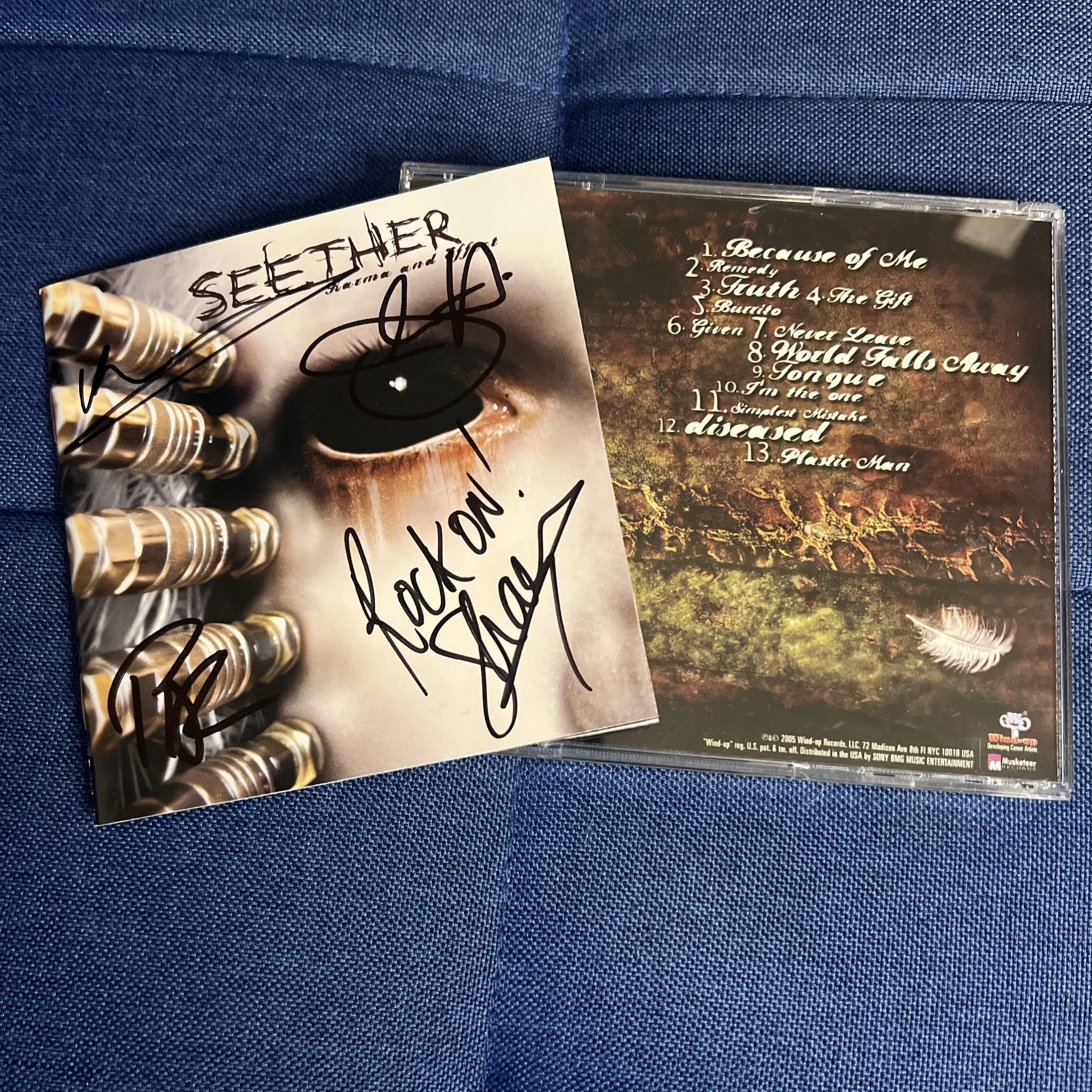 Seether Signed Karma and Effect CD & Booklet 2005 Autographed ￼, image 5