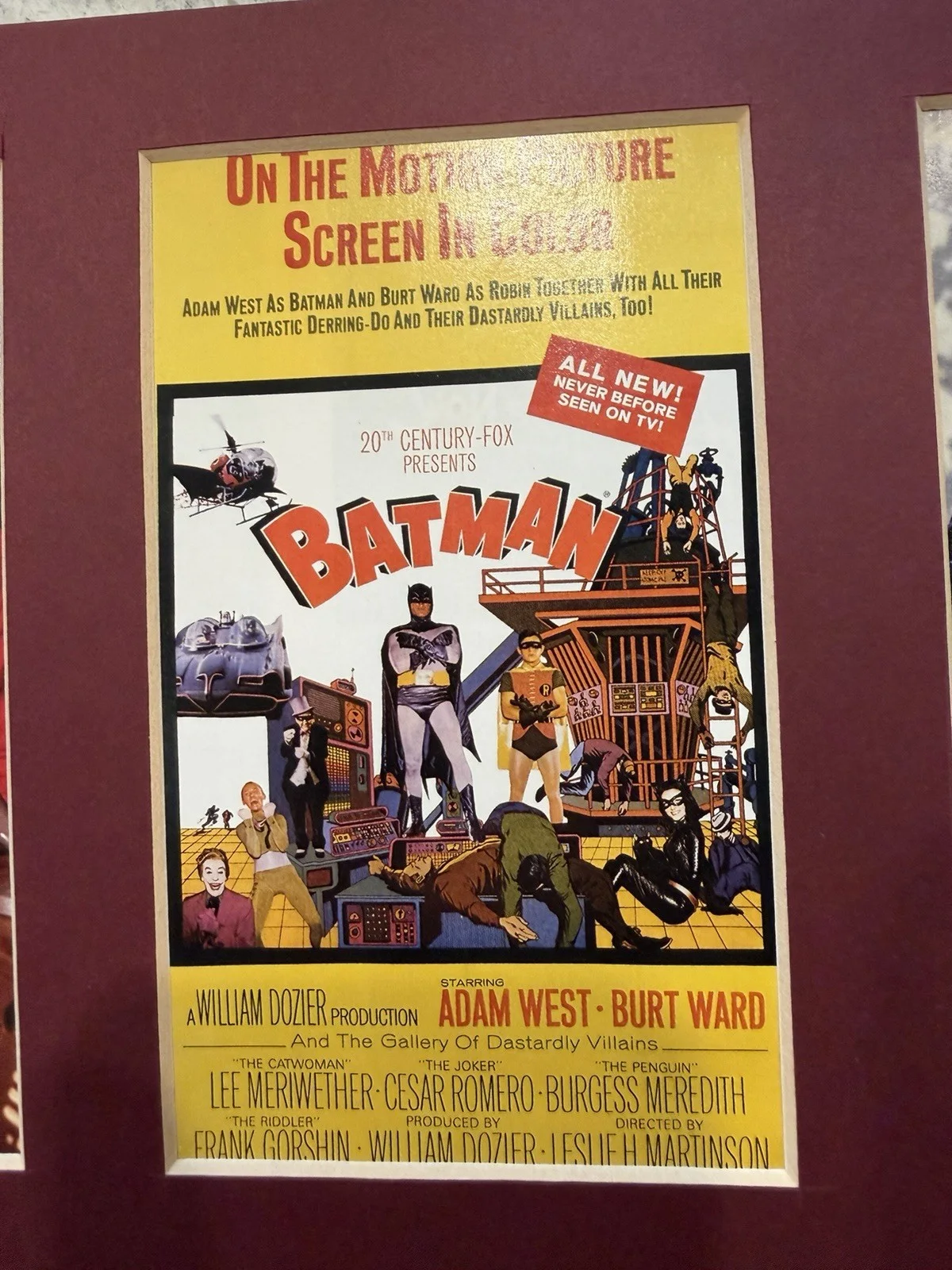 Burgess Meredith Signed Autograph Batman 1966 Penguin Framed Display w/ COA, image 4