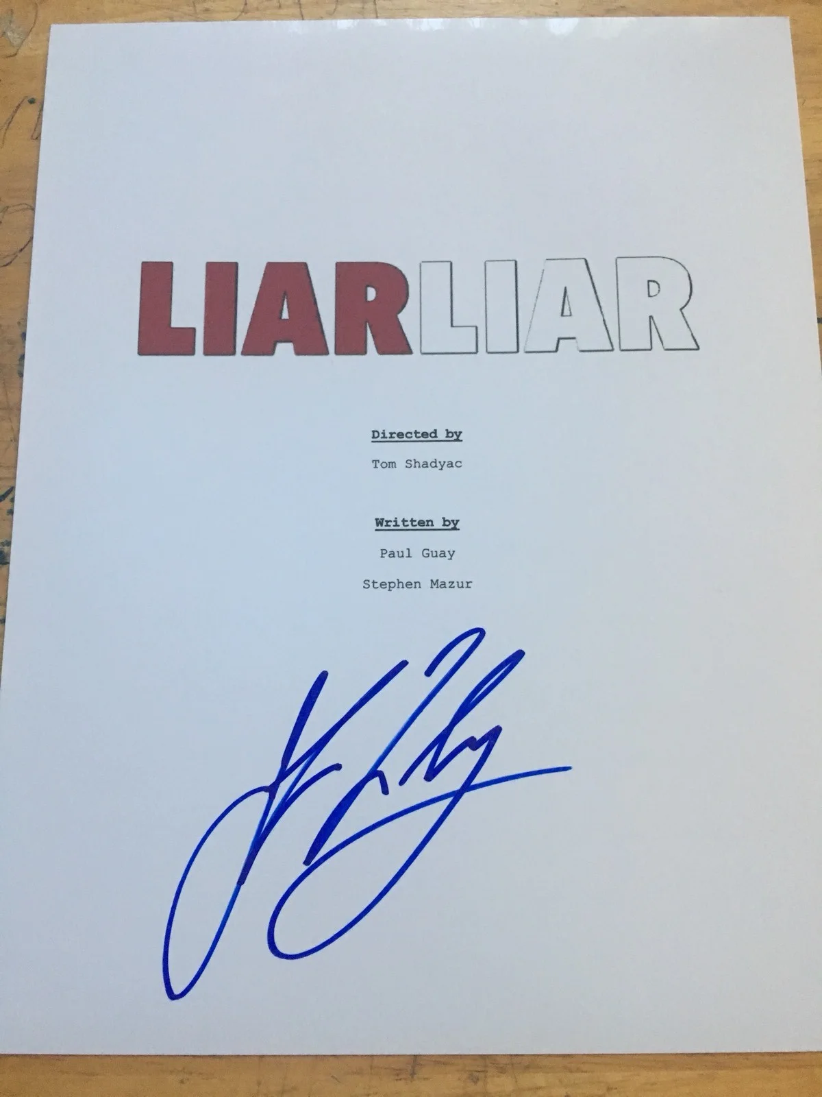 JENNIFER TILLY — Jennifer Tilly Signed Liar Liar Movie Script 8.5x11 Cover Only Autograph PROOF