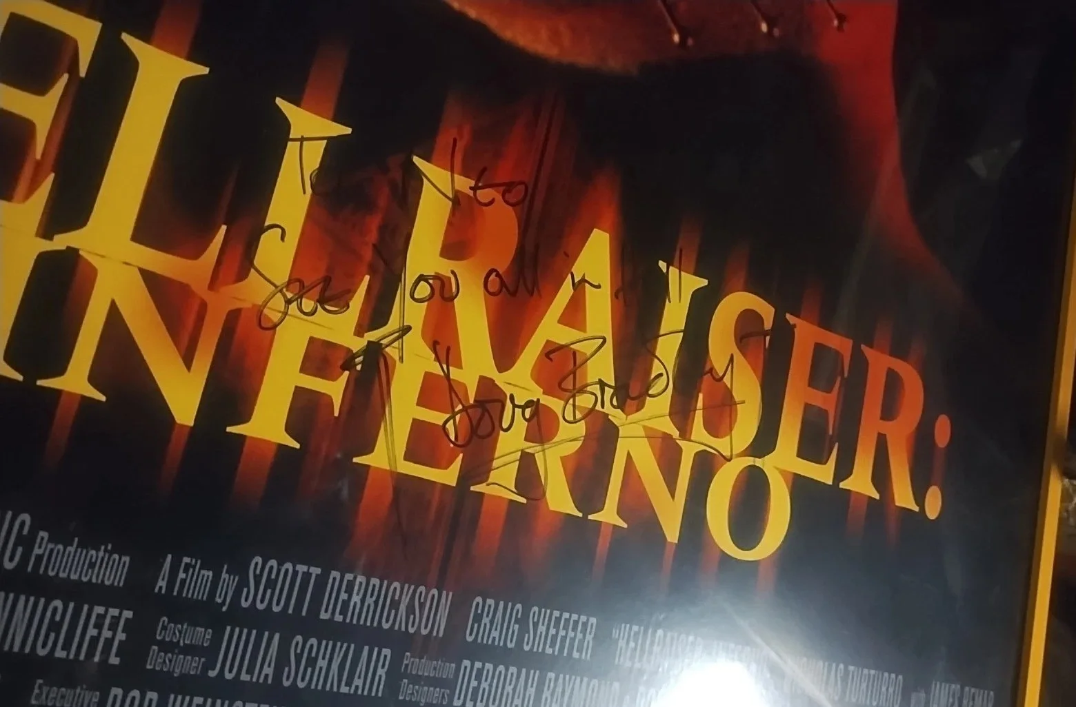 Doug Bradley SIGNED AUTOGRAPH Hellraiser: Inferno Movie Poster 27x41 PRO FRAMED, изображение 5