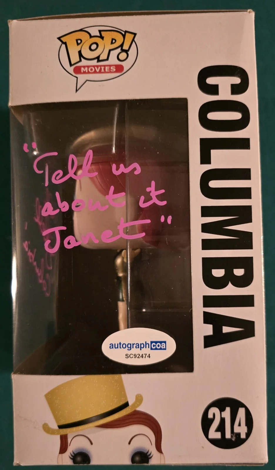 Nell Campbell — Nell Campbell Signed Funko Pop Rocky Horror Picture Show ACOA Sticker Only, image 2