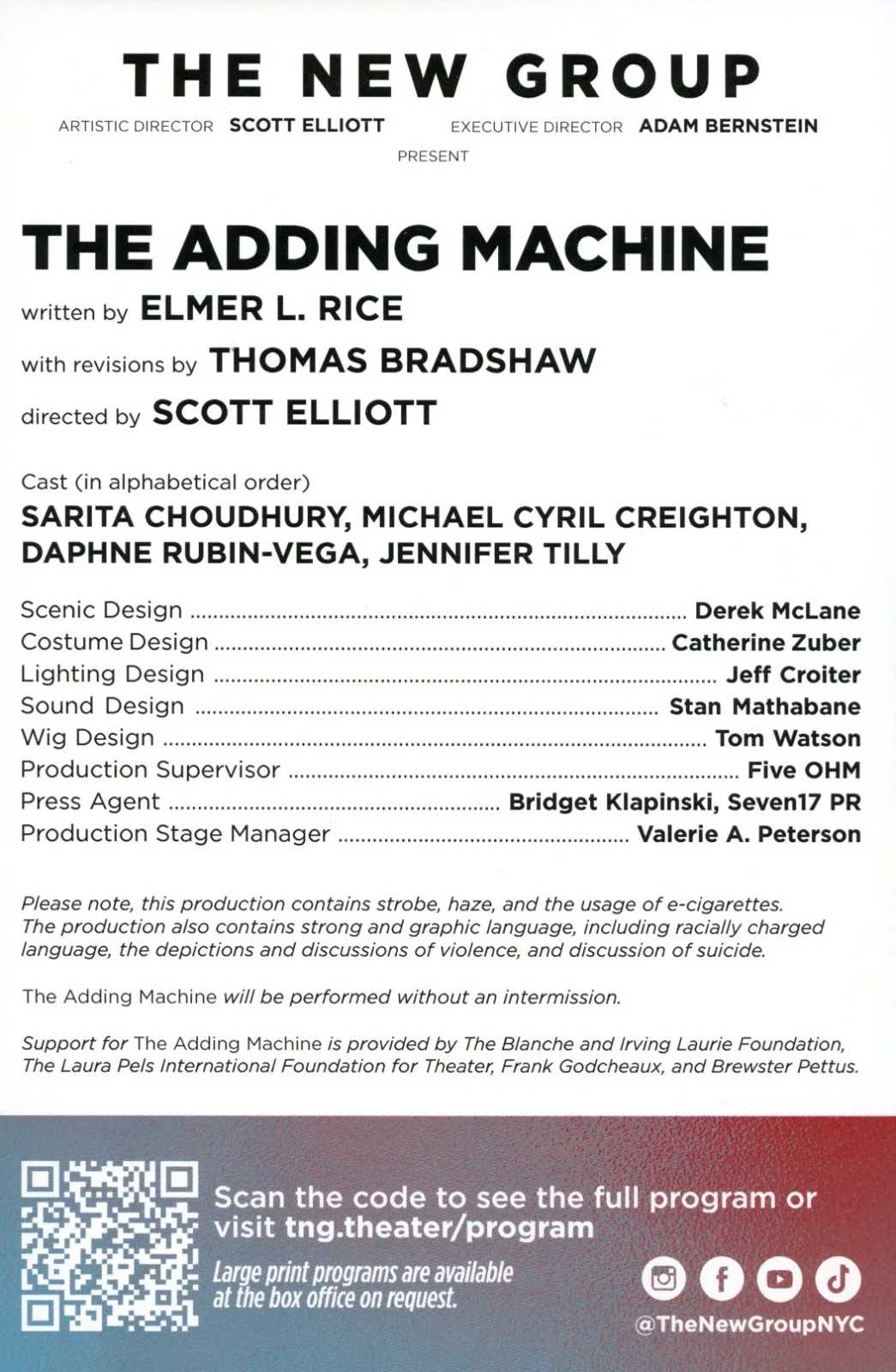 The Adding Machine Cast Signed Program, image 2