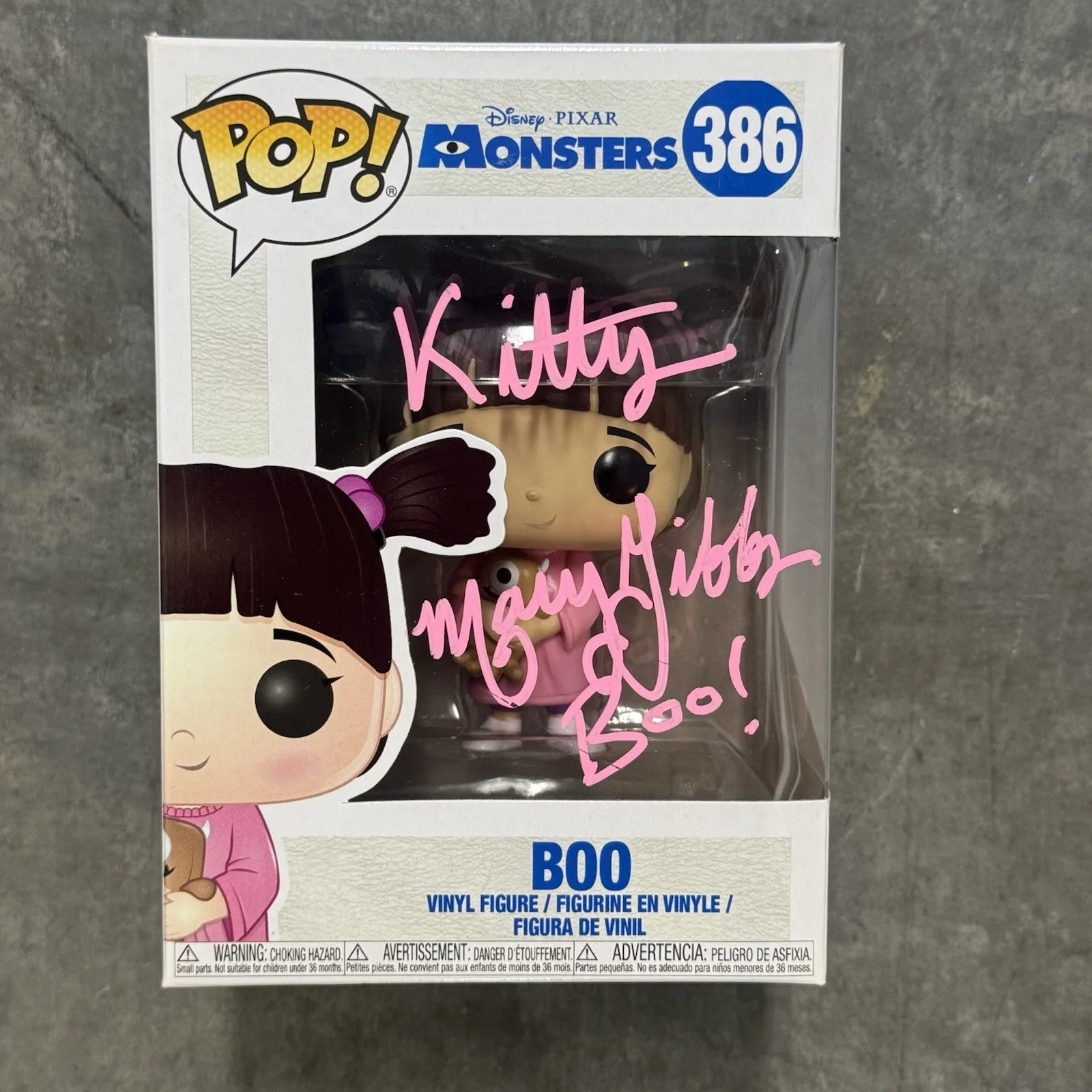 The Voice Of boo — Mary Gibbs Signed Autographed Monsters Inc Boo Funko Pop FULL NAME AUTO JSA COA1, изображение 2