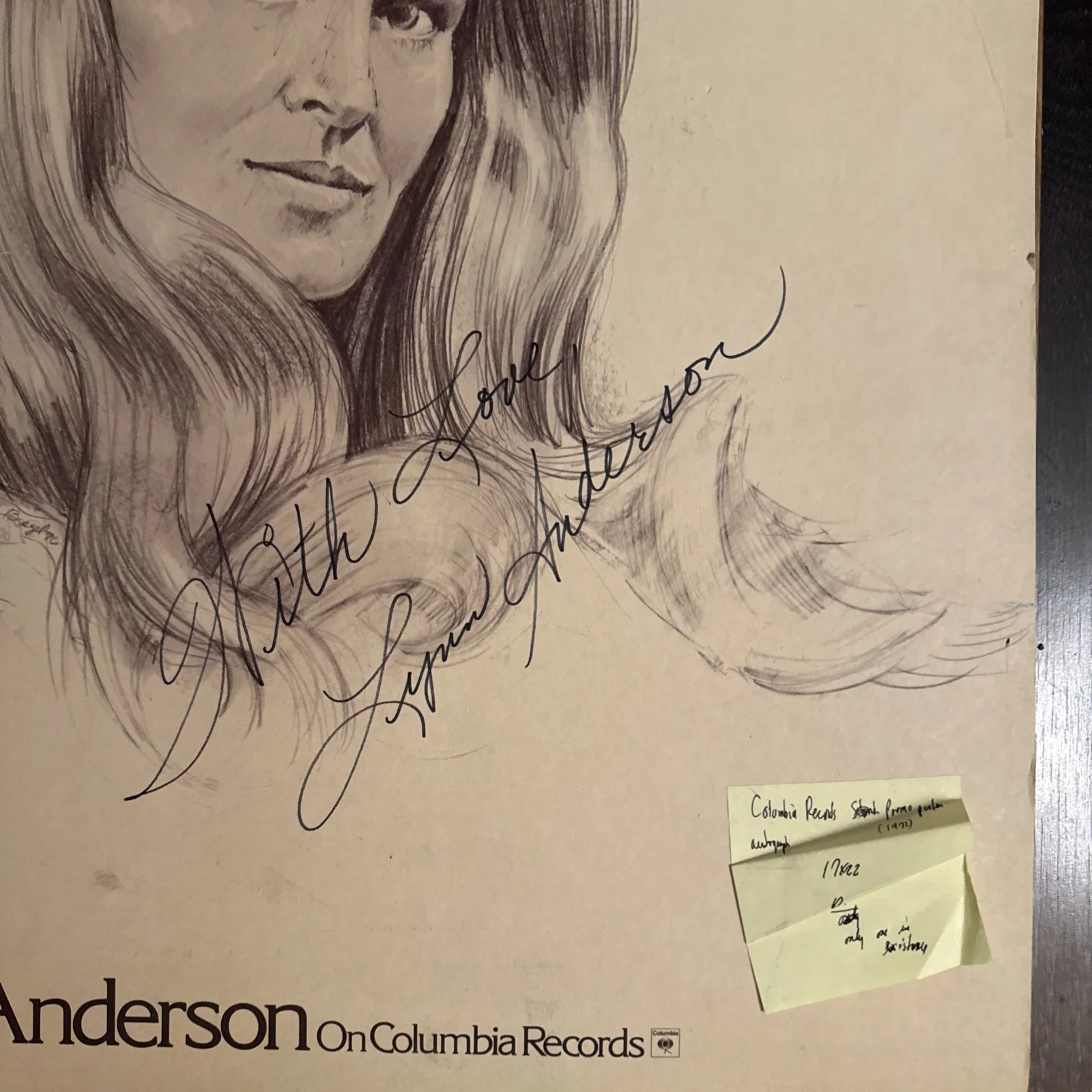 Lynn Anderson Autographed Poster Country Music Singer 22” X 17”, изображение 2