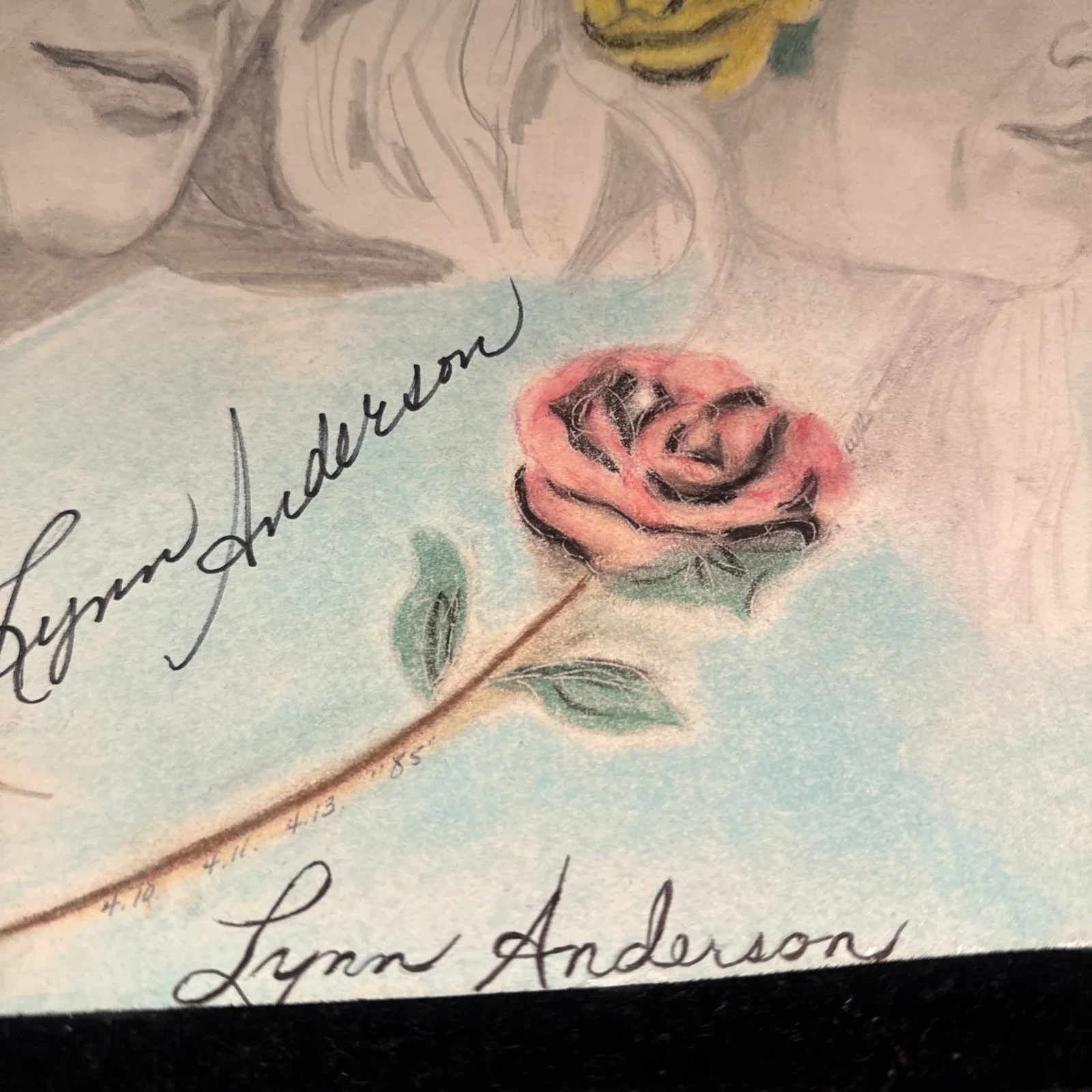 Lynn Anderson Autographed Drawing Country Music Singer 20” X 14” Box30, image 5