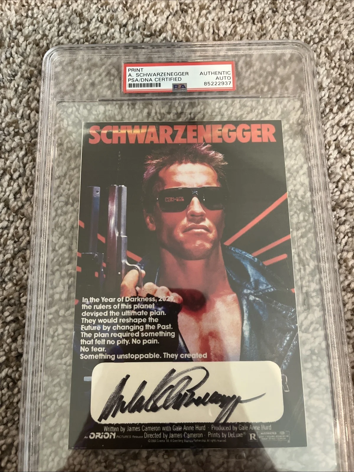 Arnold schwarzenegger — Arnold Schwarzenegger Terminator Print Signed AUTO PSA/DNA CERTIFIED, image 3