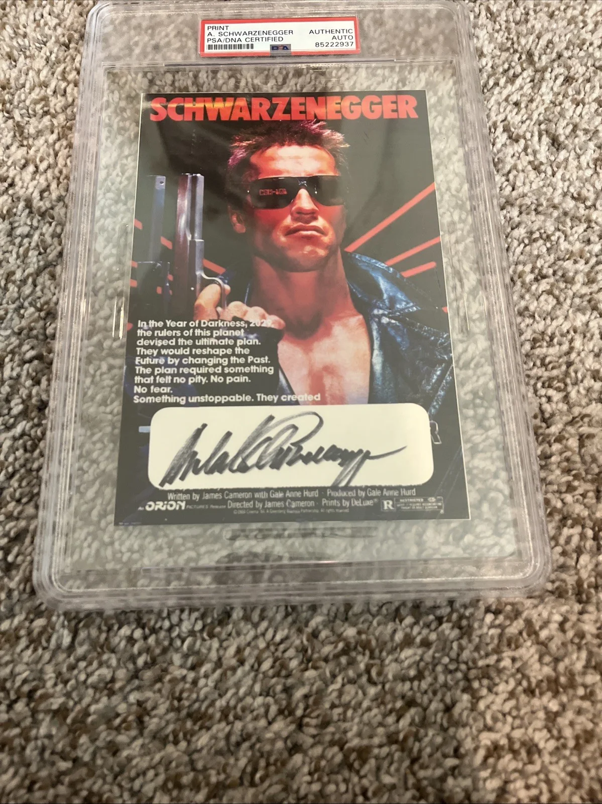 Arnold schwarzenegger — Arnold Schwarzenegger Terminator Print Signed AUTO PSA/DNA CERTIFIED, image 4