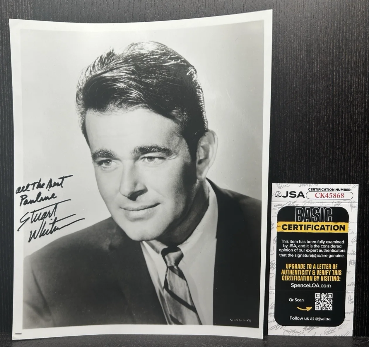 Stuart Whitman — STUART WHITMAN HAND SIGNED 8x10 PHOTO Original Autograph JSA COA The Comancheros, image 2