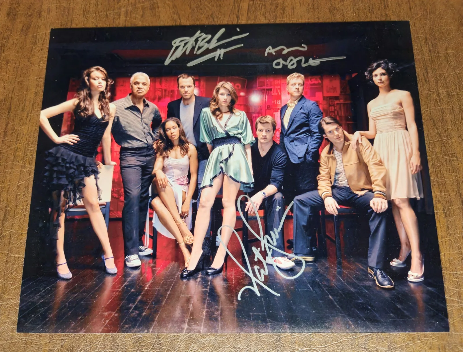 Nathan Fillion, Alan Tudyk, Adam Baldwin — Firefly Serenity Full Cast Photo Signed Nathan Fillion, Alan Tudyk, Adam Baldwin