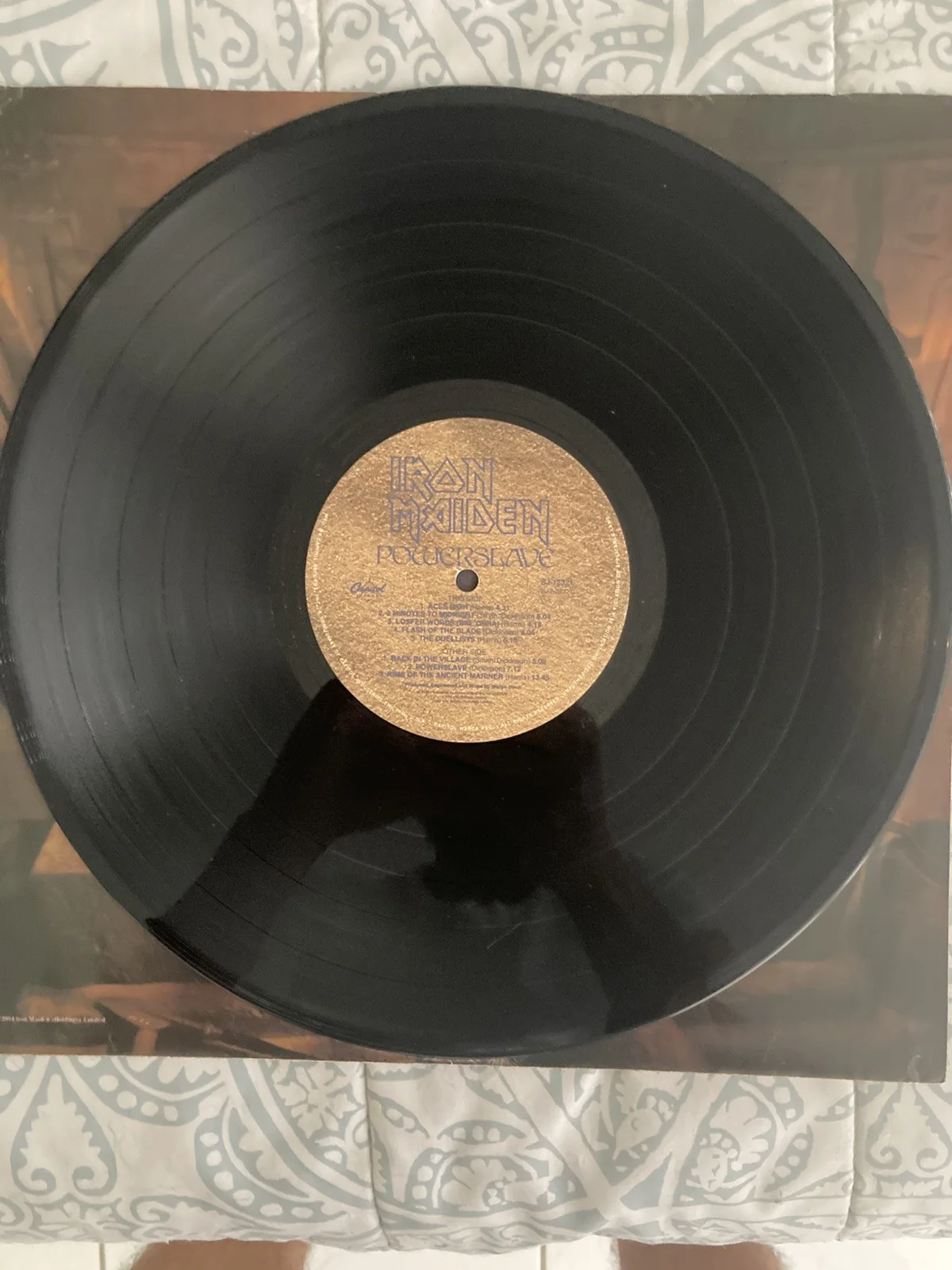 Iron Maiden Signed Powerslave Vinyl ACOA COA! Complete Full Band!, image 2
