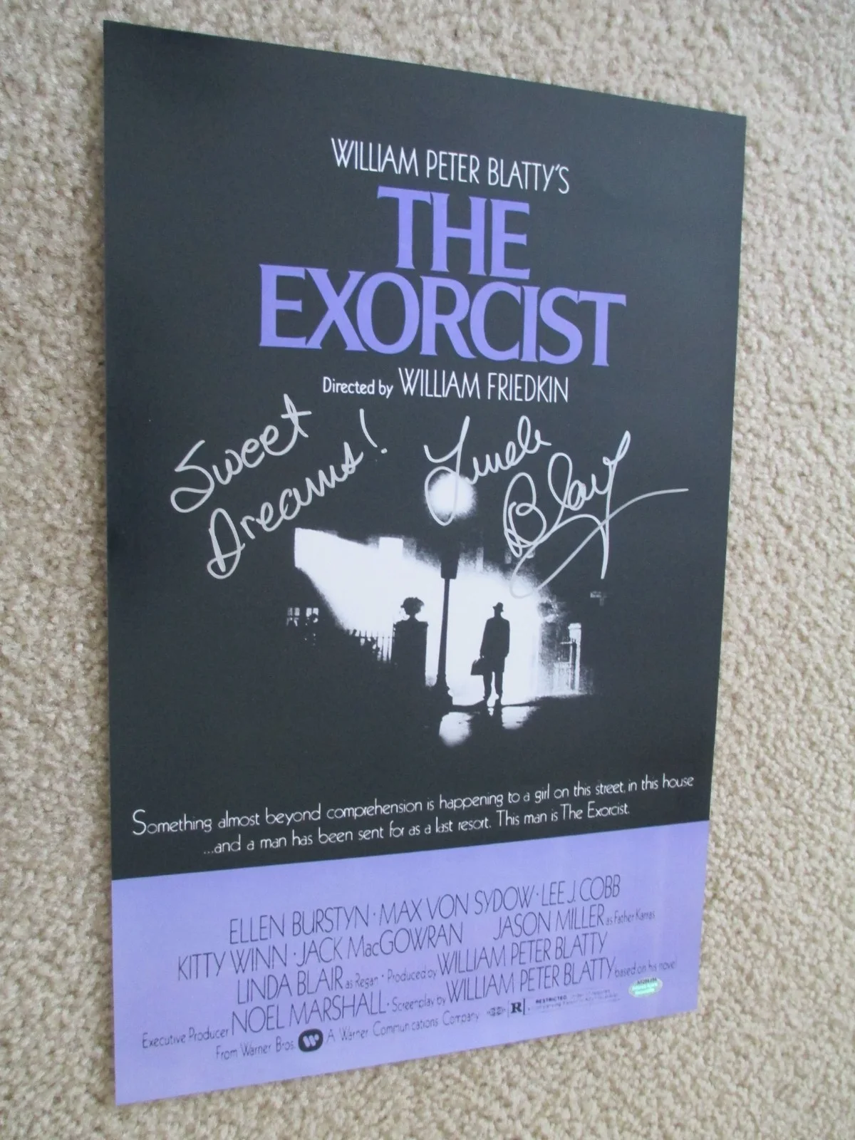 Linda Blair — Linda Blair The Exorcist 11x17 Mini Poster Signed "Sweet Dreams"