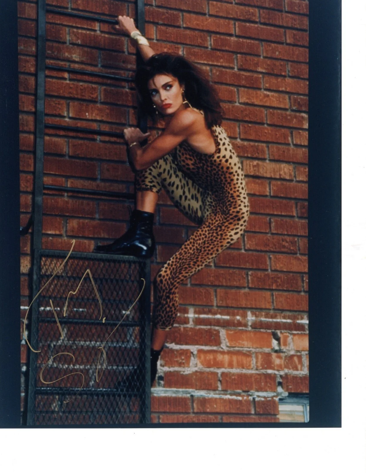 Tracy Scoggins — Tracy Scoggins Autographed Photo Color 8x10 Highlander Babylon 5 Leopard