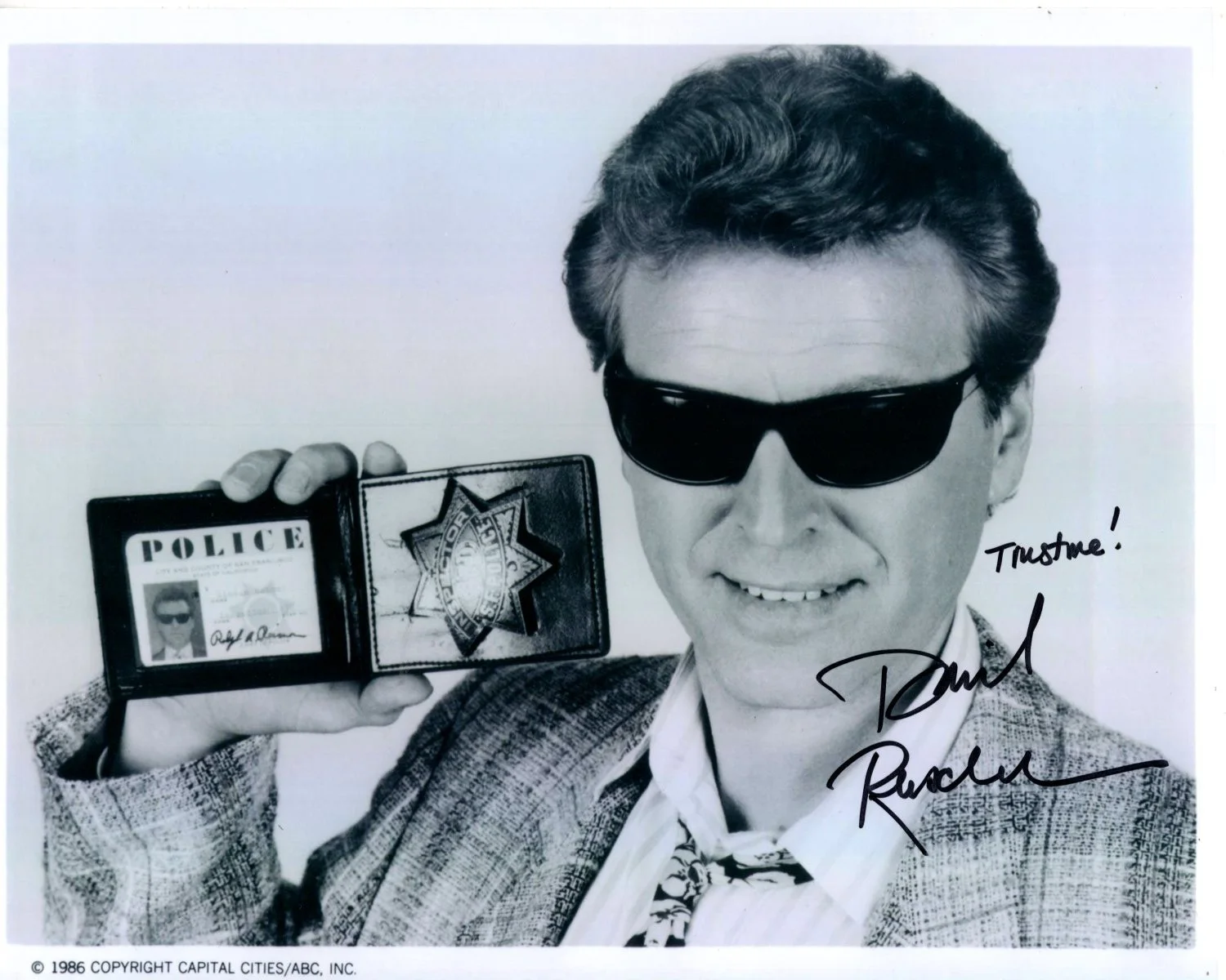 David Rasche — DAVID RASCHE Signed Autographed 8x10 SLEDGE HAMMER! Photo