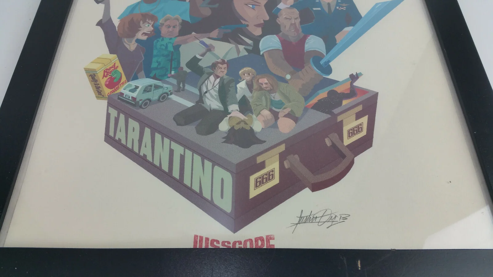 Justin Orr — RARE Signed Quentin Tarantino Pulp Fiction Print Jusscope Justin Orr 11x16 Frame, image 4
