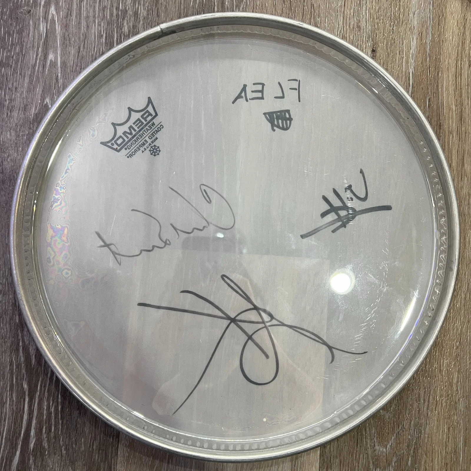 Red Hot Chili Peppers Full Band Signed Autographed Drumhead [JSA], image 3