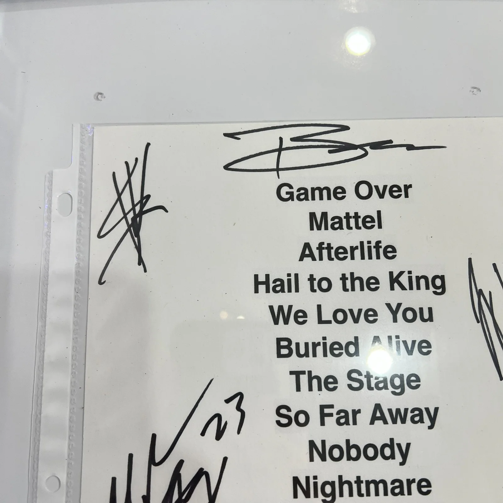 Avenged Sevenfold Full Band Signed Autographed Tour Setlist [JSA], image 2