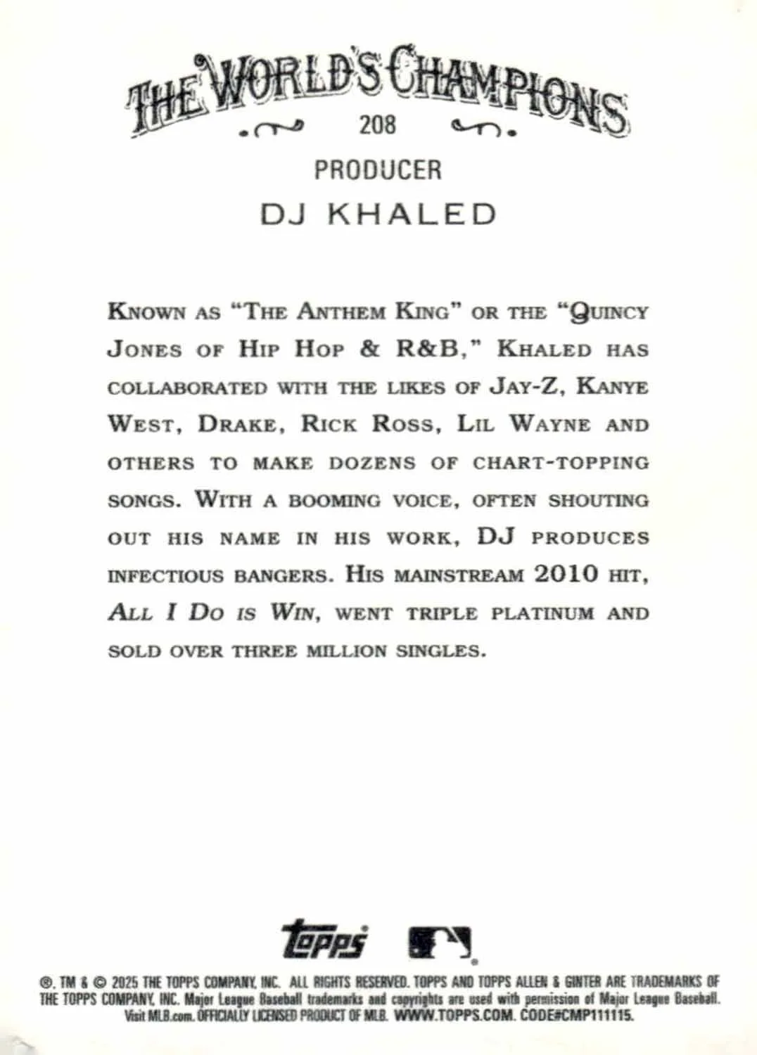 DJ Khaled — DJ Khaled Signed Allen & Ginter Card COA 4 Proof Photo, изображение 2