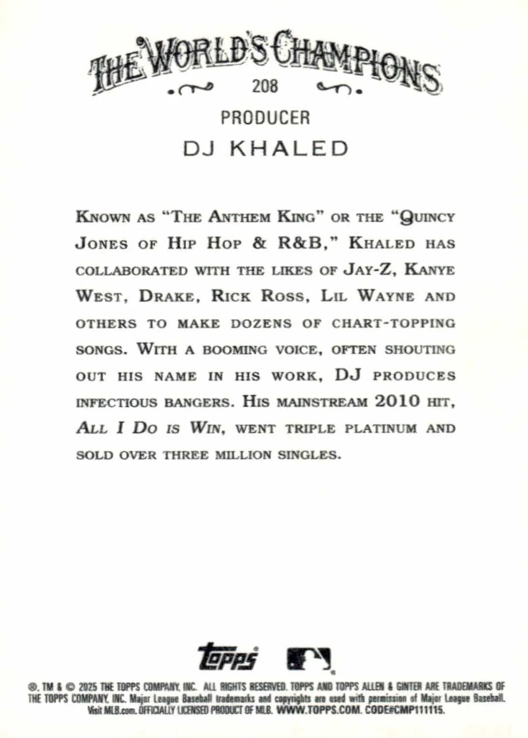 DJ Khaled — DJ Khaled Signed Allen & Ginter Card COA 5 Proof Photo, изображение 2