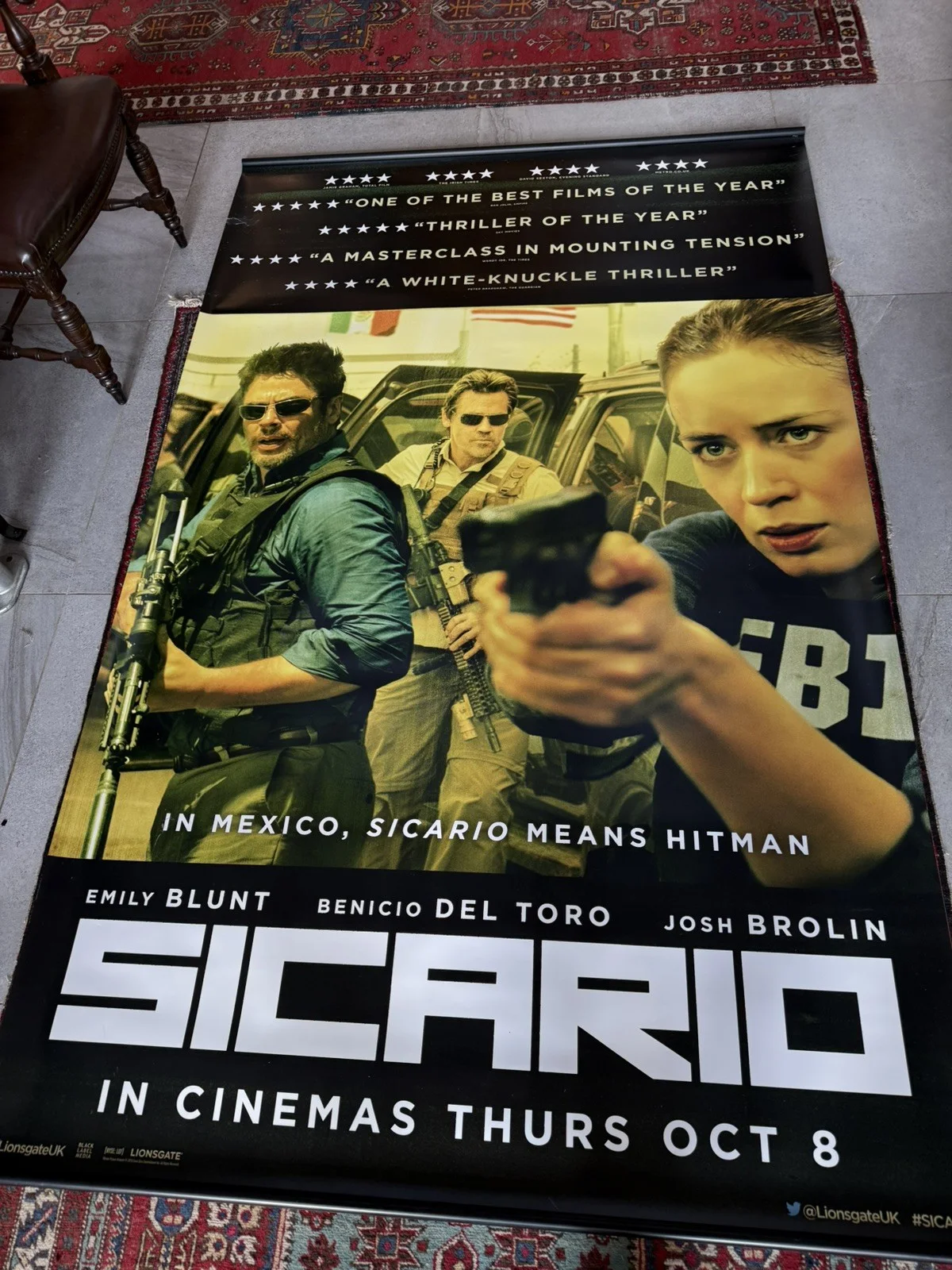 Sicario - Huge Movie banner 8 ‘ X 5’ Movie Poster Man Cave. Denis Violence, изображение 2