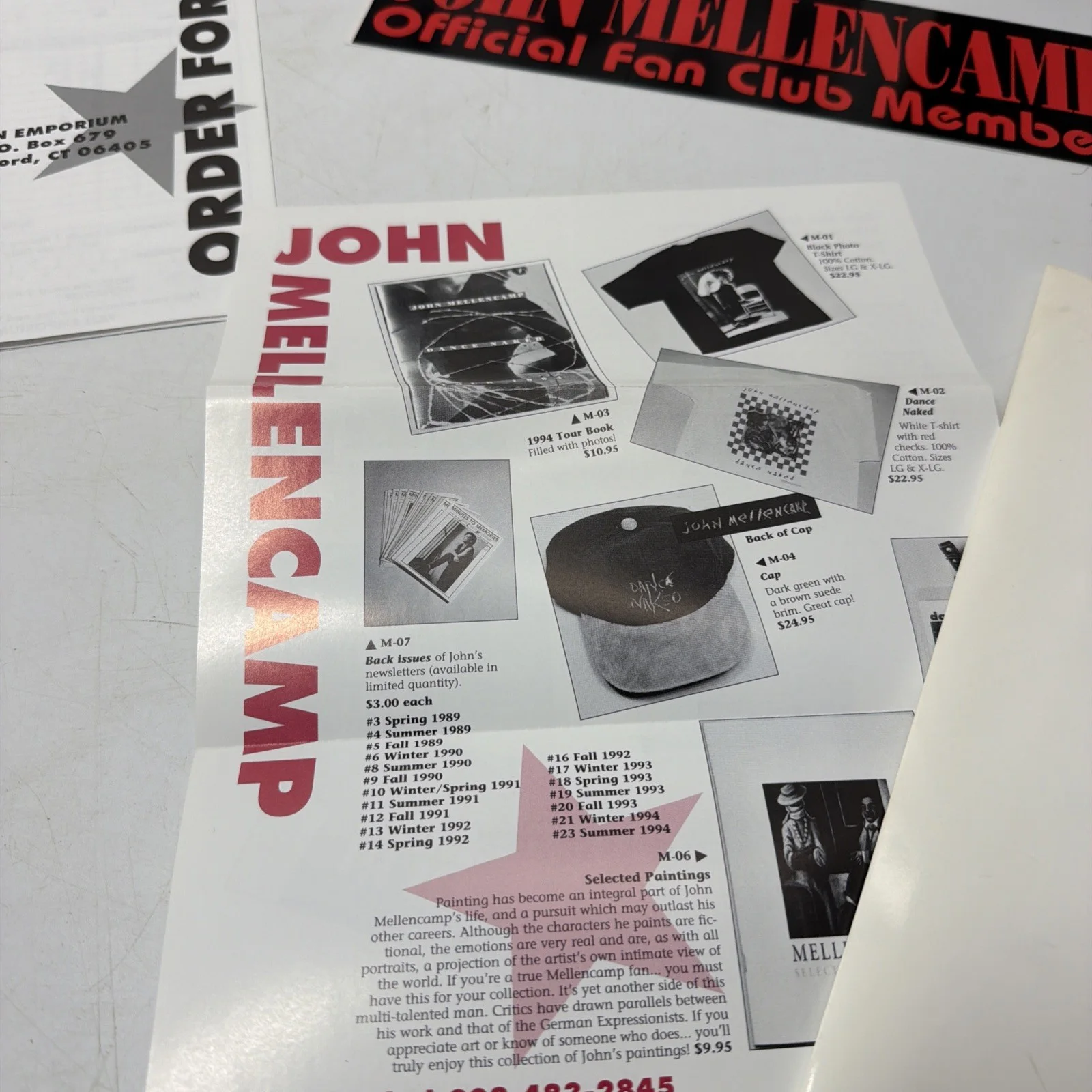 Big John Mellencamp Merch Lot 2 Autographed 8x10 Photos Order Form Sticker Bio, image 2