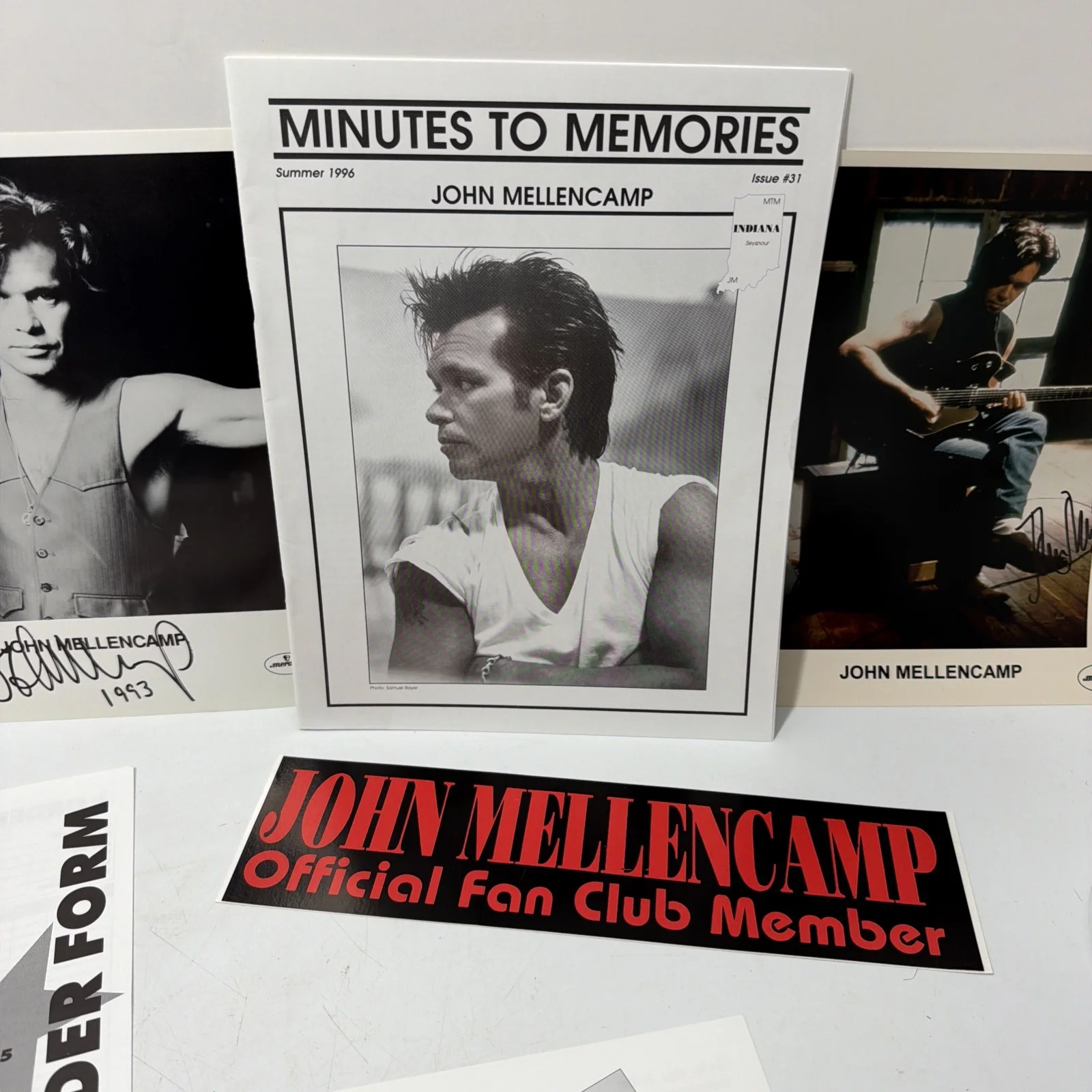 Big John Mellencamp Merch Lot 2 Autographed 8x10 Photos Order Form Sticker Bio, image 4