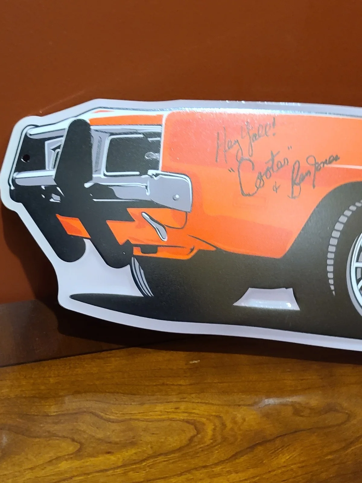 The Dukes Of Hazzard General Lee 01 Metal Sign Signed By Cooter Ben Jones, изображение 2