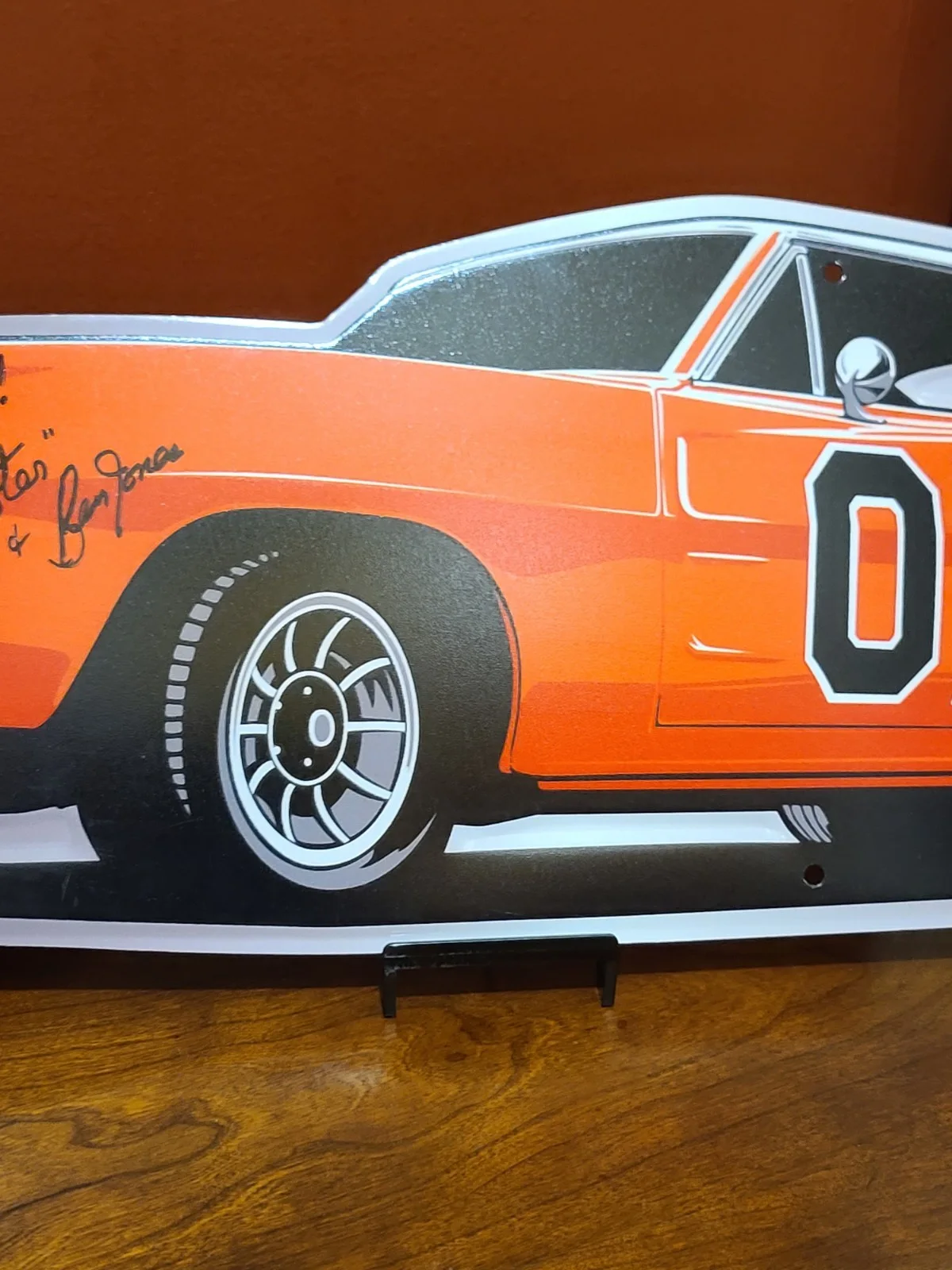 The Dukes Of Hazzard General Lee 01 Metal Sign Signed By Cooter Ben Jones, изображение 3