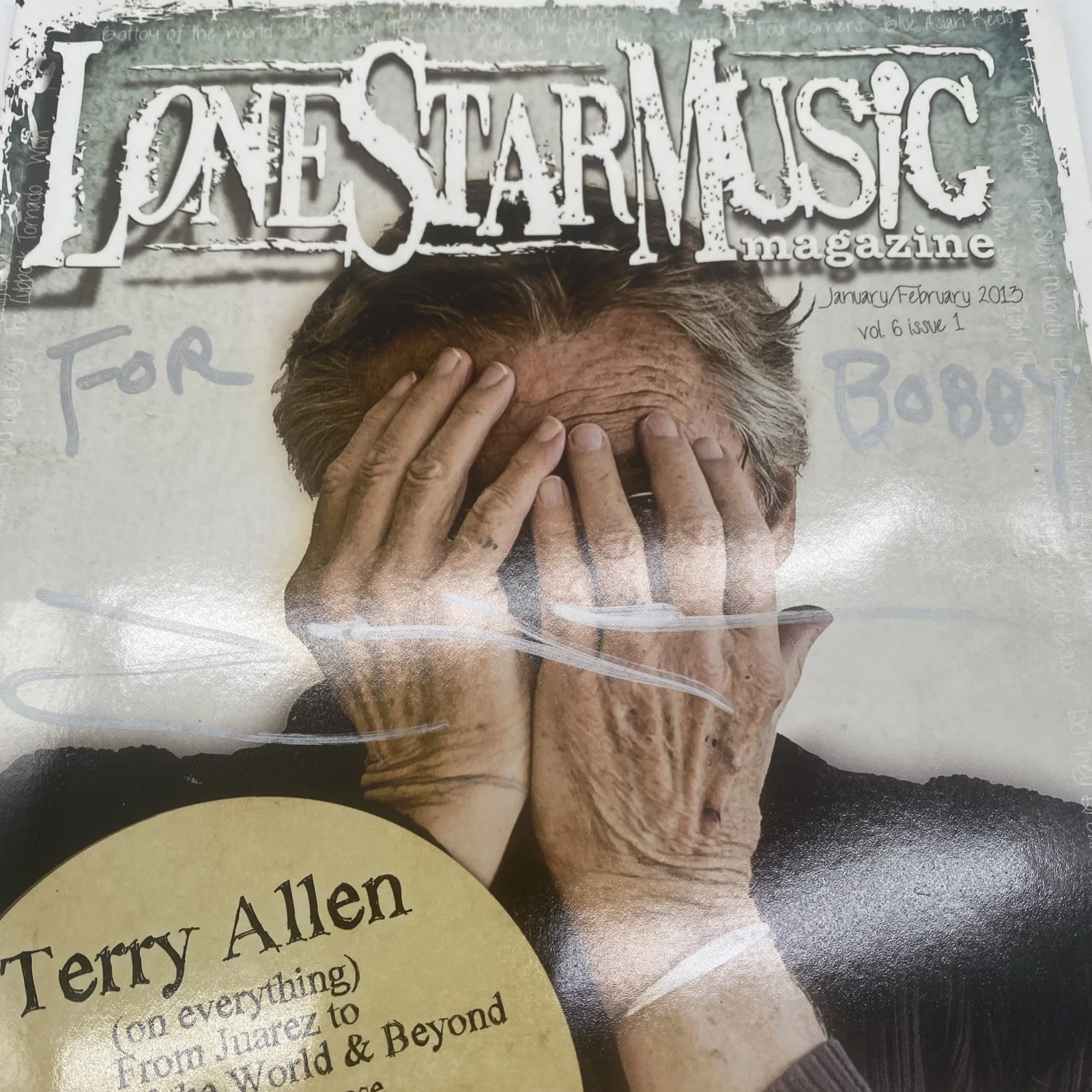 Terry Allen Signed Autographed Lone Star Music Magazine With Provenance, изображение 2