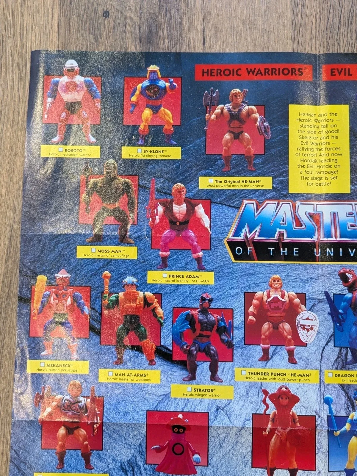 Vintage He Man Collectors Poster 1980s Rare MOTU, изображение 2