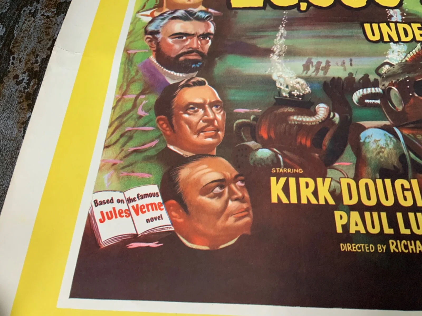 20,000 LEAGUES UNDER THE SEA 1954 VERY RARE ROLLED 22-28 UK MOVIE POSTER DOUGLA, изображение 2