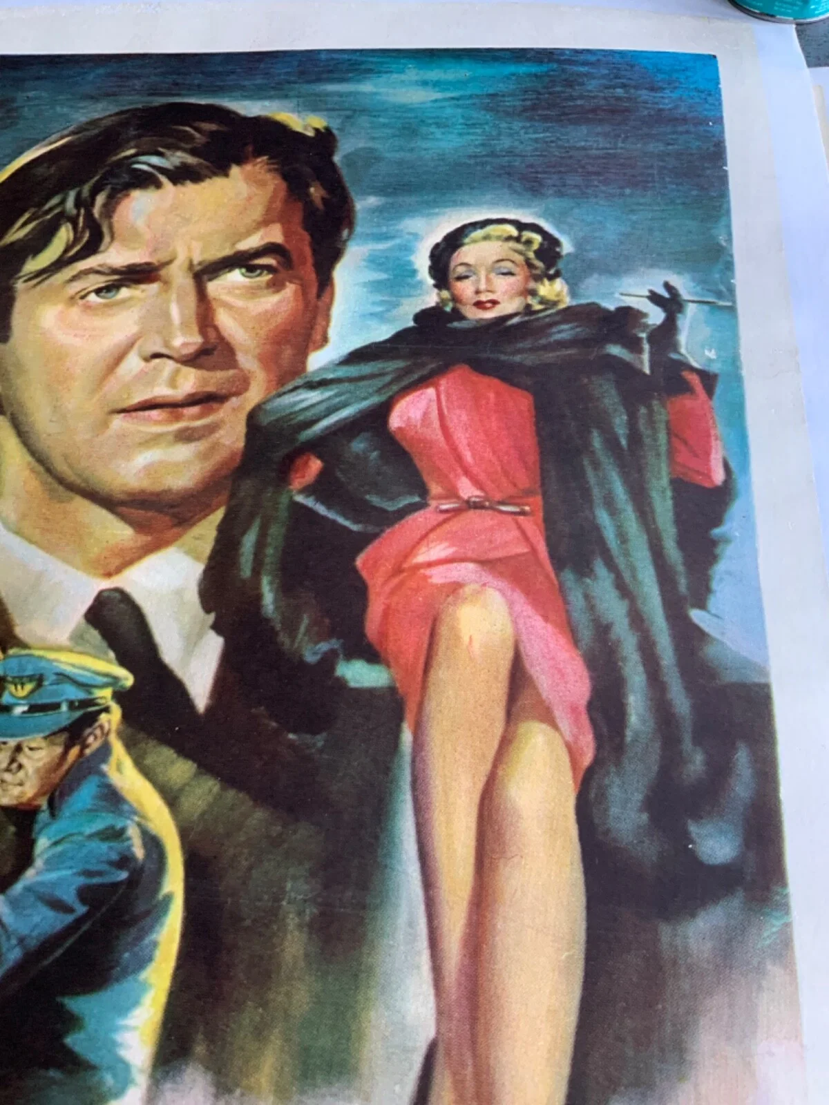 MOVIE POSTER JAMES STEWART MARLENE DIETRICH NO HIGHWAY IN THE SKY LINNIN BACKED, image 2