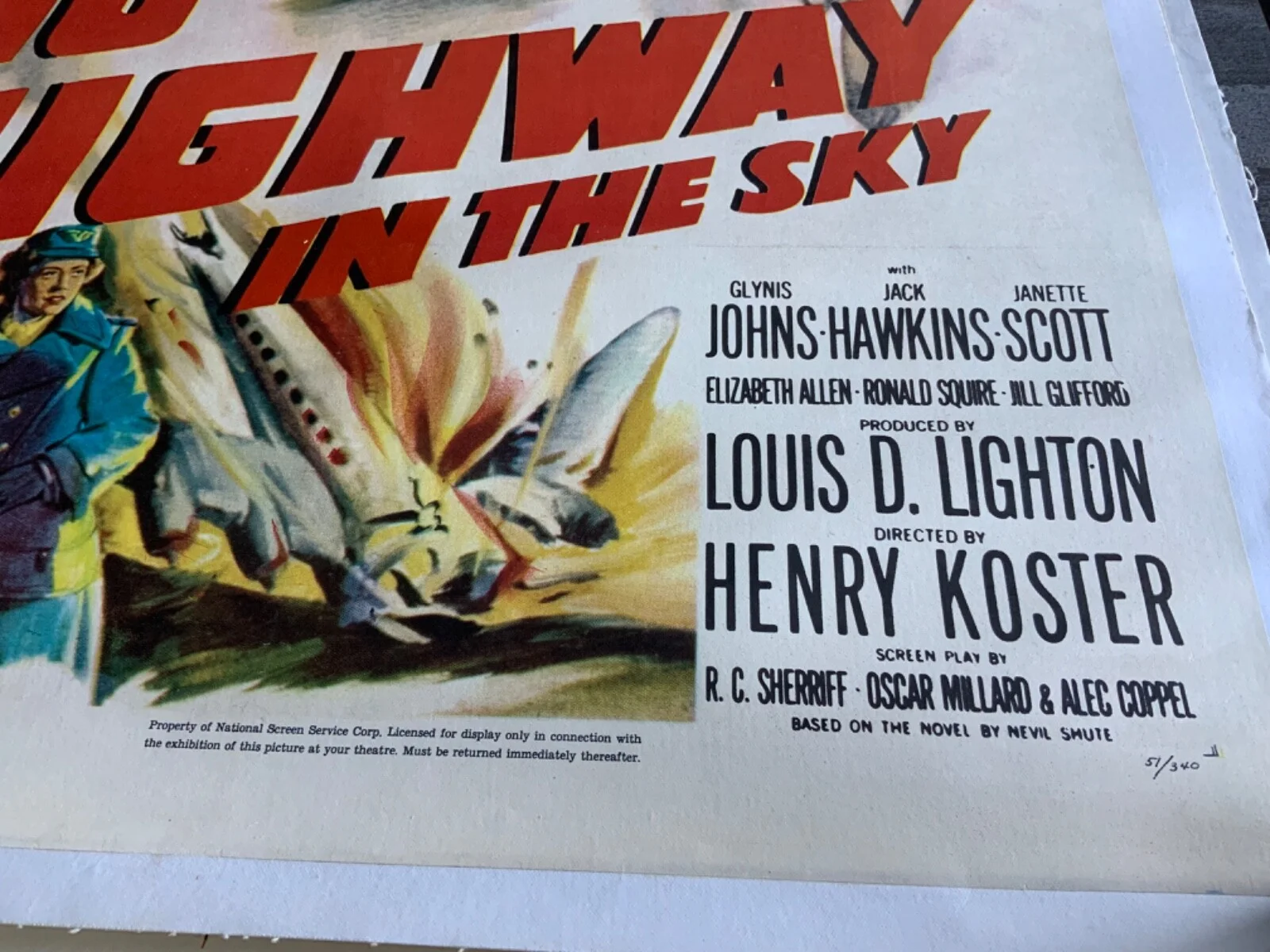 MOVIE POSTER JAMES STEWART MARLENE DIETRICH NO HIGHWAY IN THE SKY LINNIN BACKED, image 4